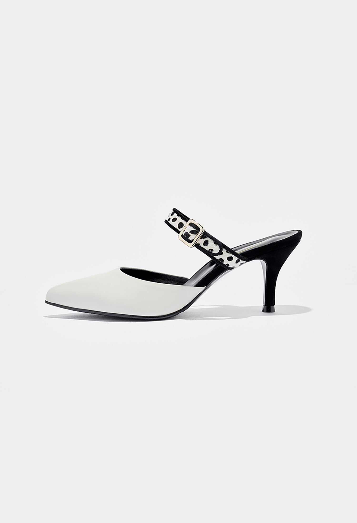 White Fever strap heels