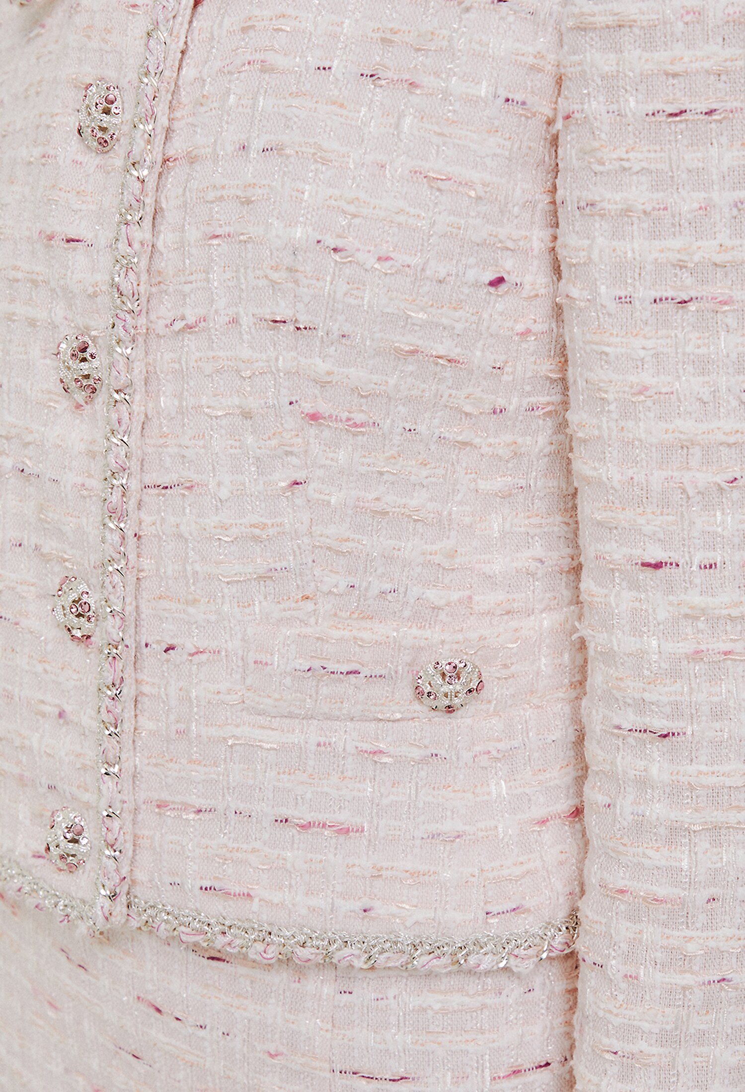 트위드 글리터 브레이드 크롭 재킷 (PINK)