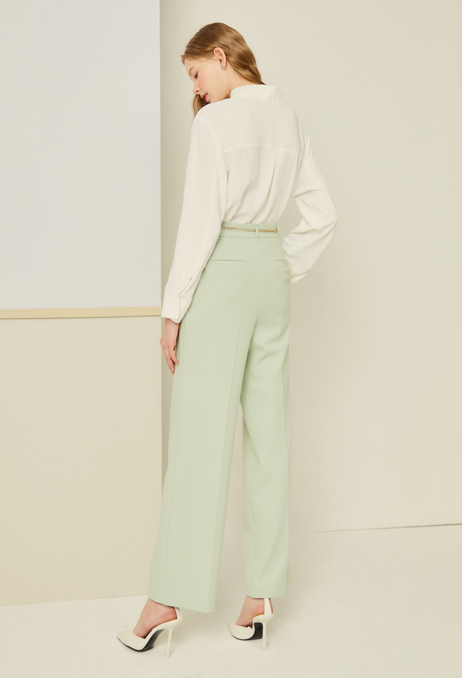 롱 와이드 팬츠 (LIGHT GREEN)