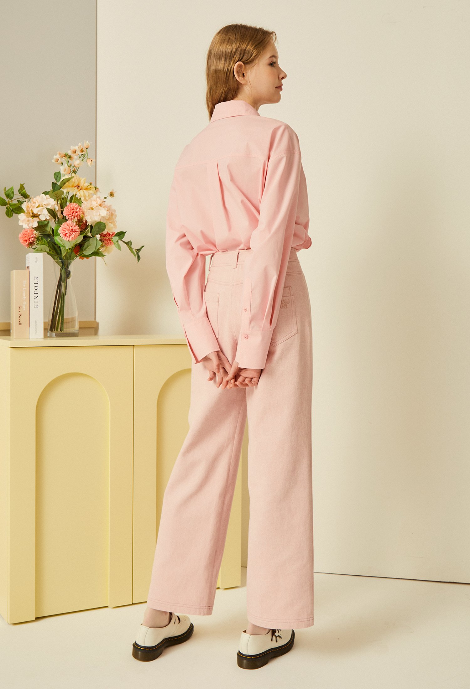 오버핏 칼라 블라우스 (PINK)