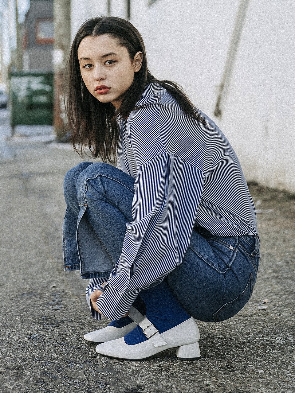 스퀘어토 메리제인 펌프스 화이트 105WH
