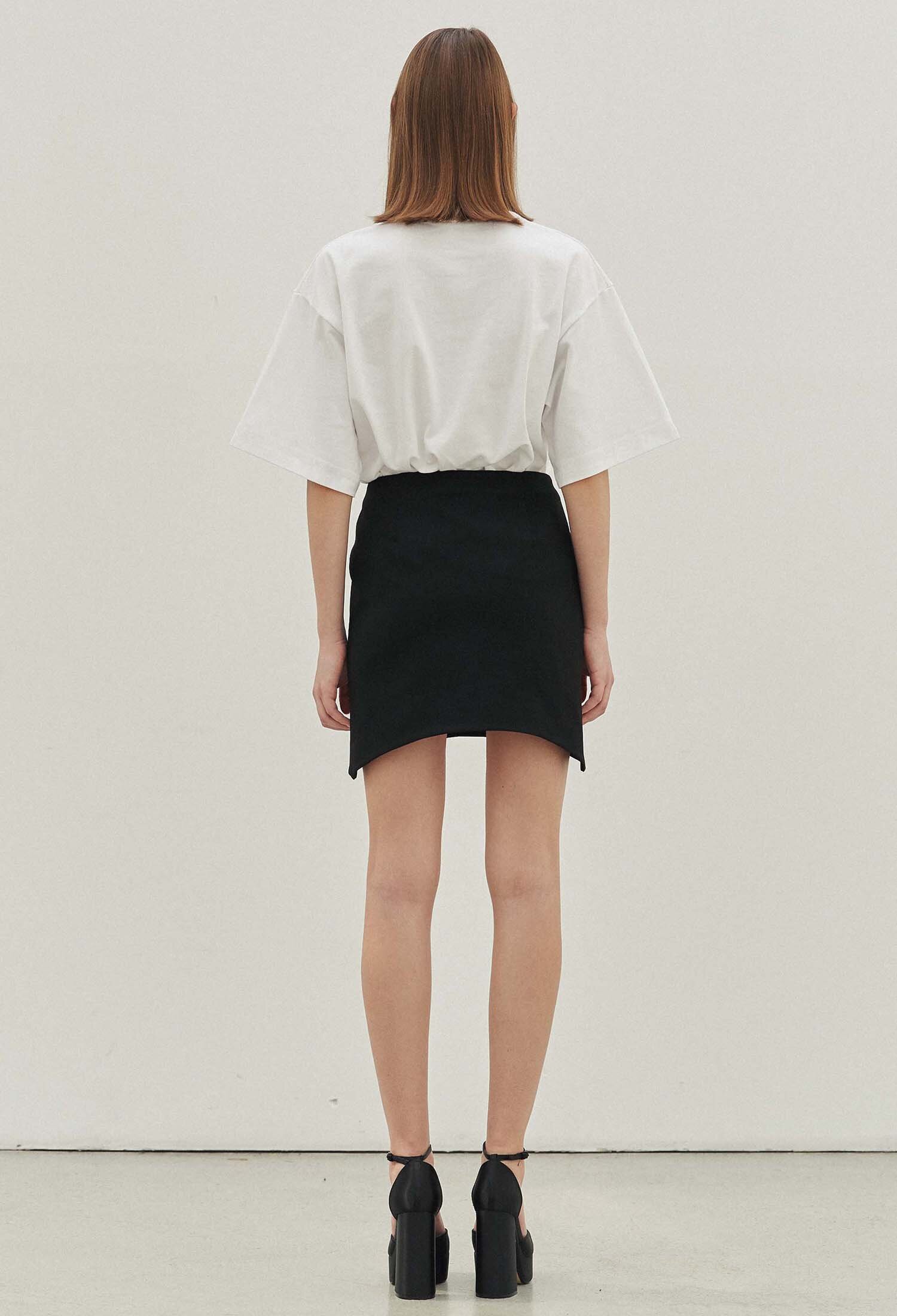 Estel Double Button Wool Miniskirt (Black)