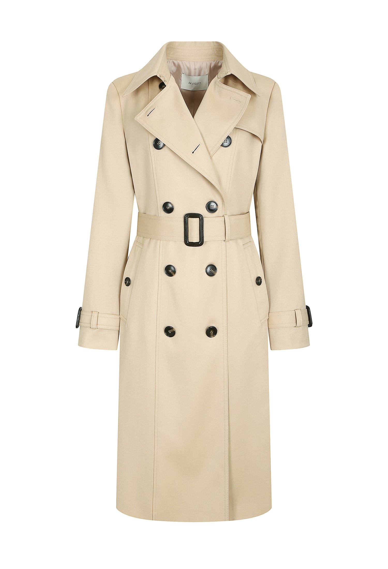 더블 브레스트 울 트렌치 코트 (BEIGE)