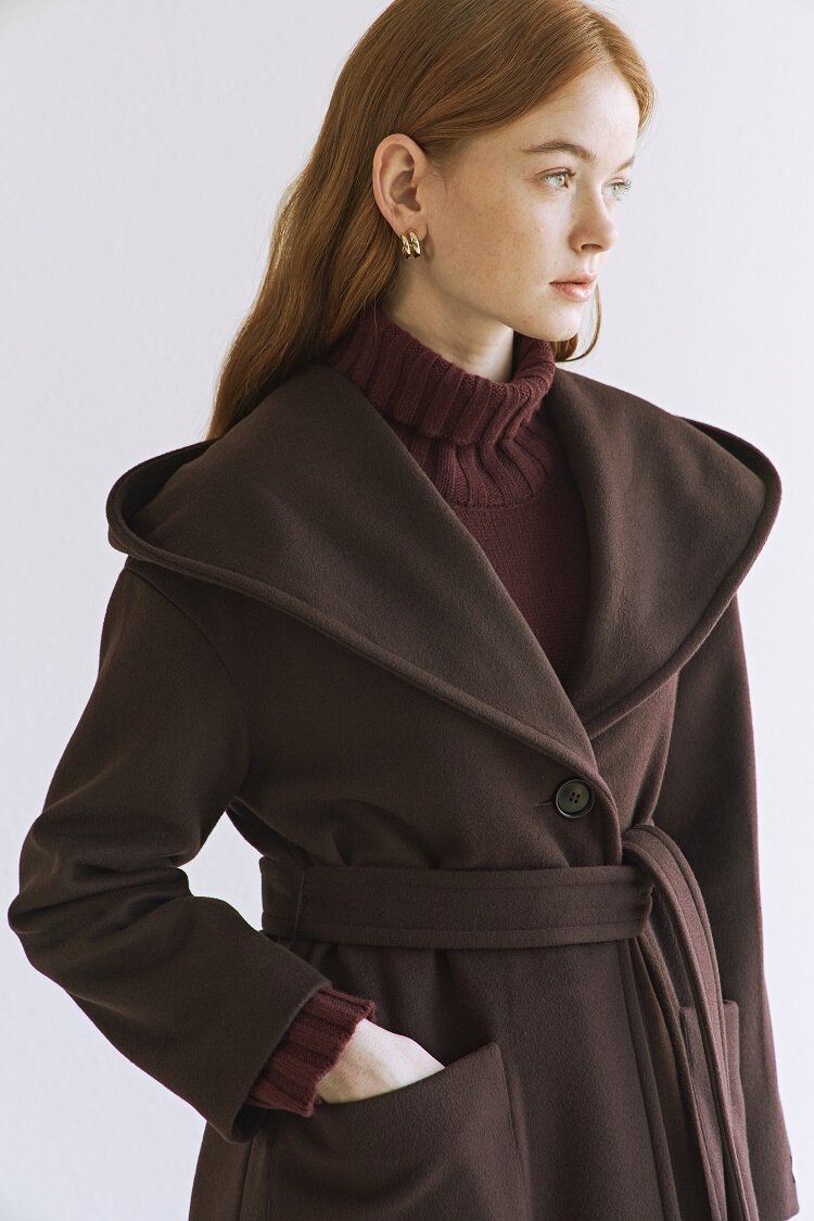 [크램38] AULA COAT BURGUNDY