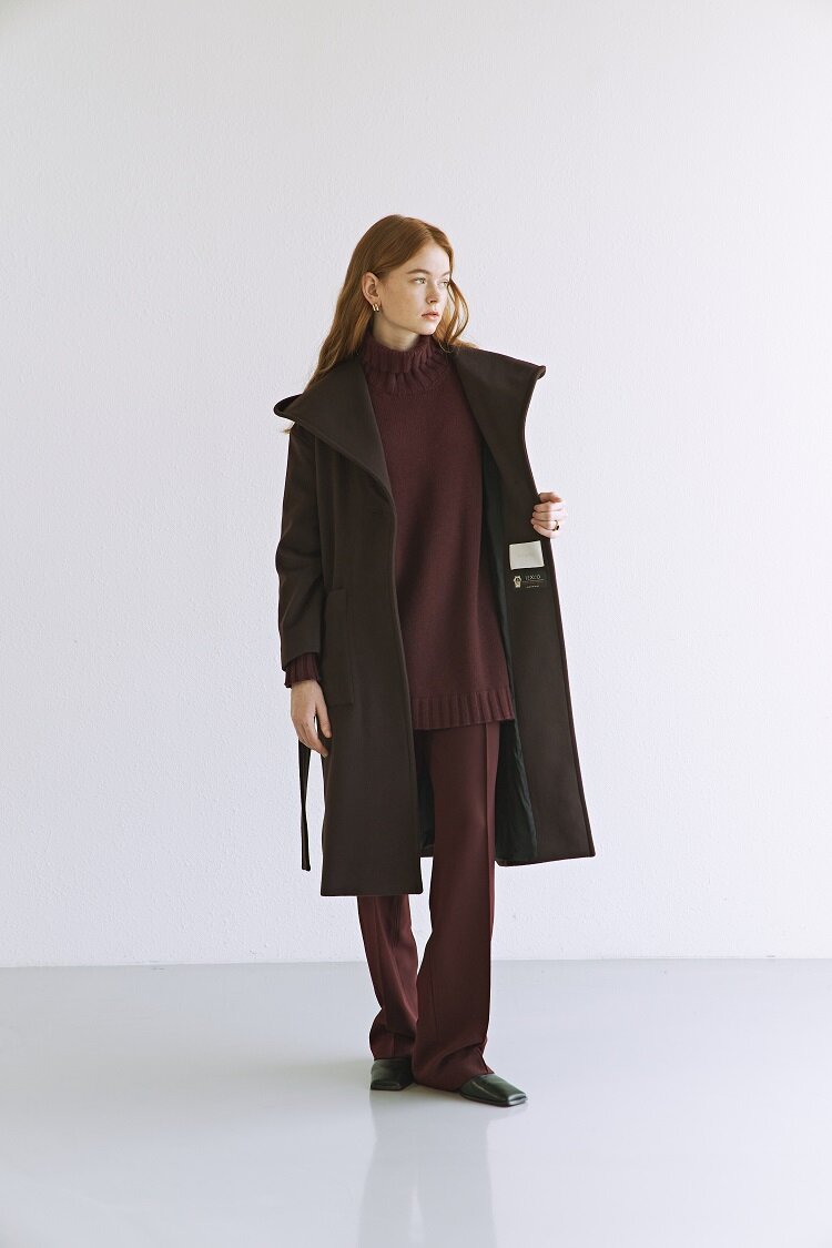 [크램38] AULA COAT BURGUNDY