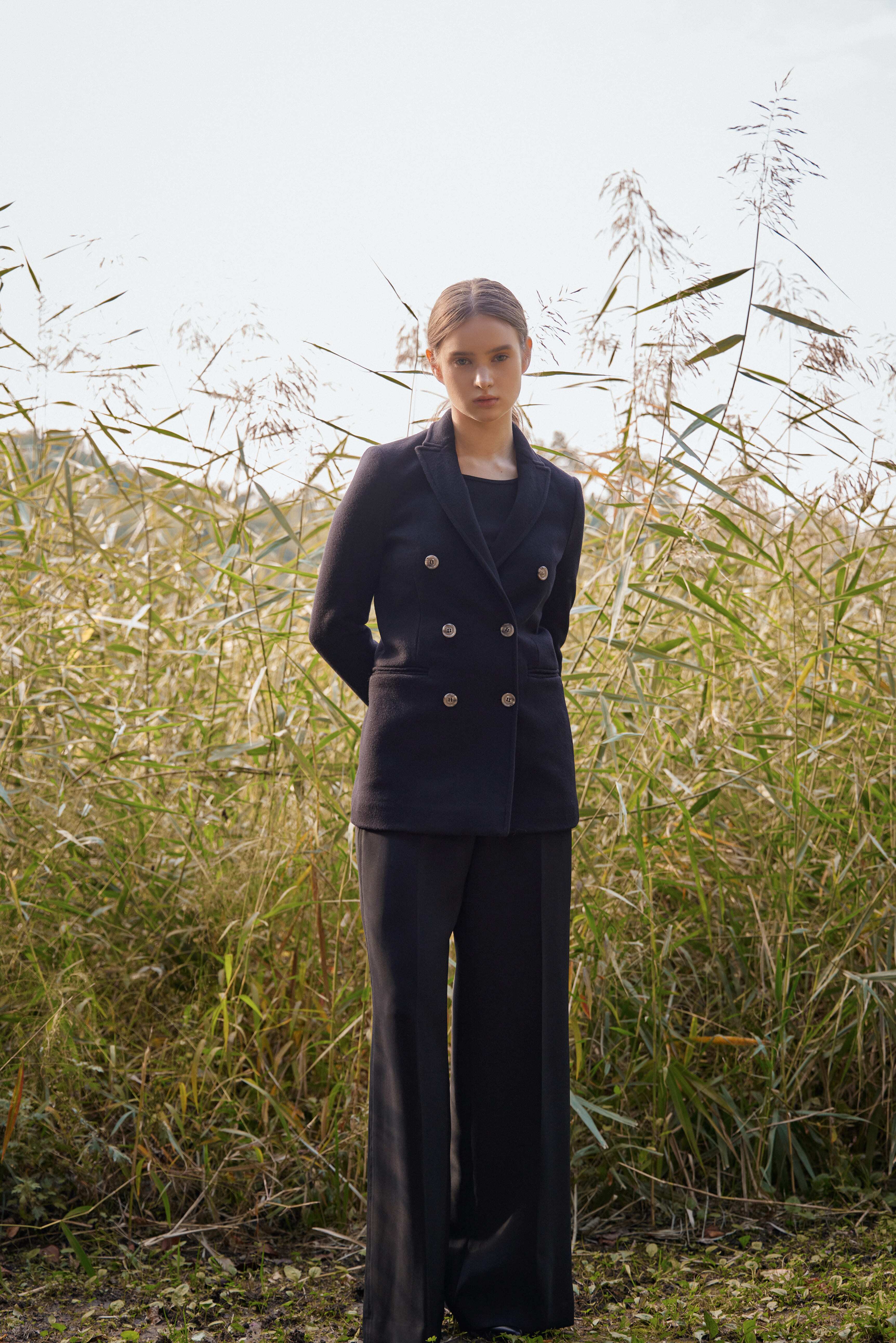 [크램38] AURORA DOUBLE BREAST JACKET NERO
