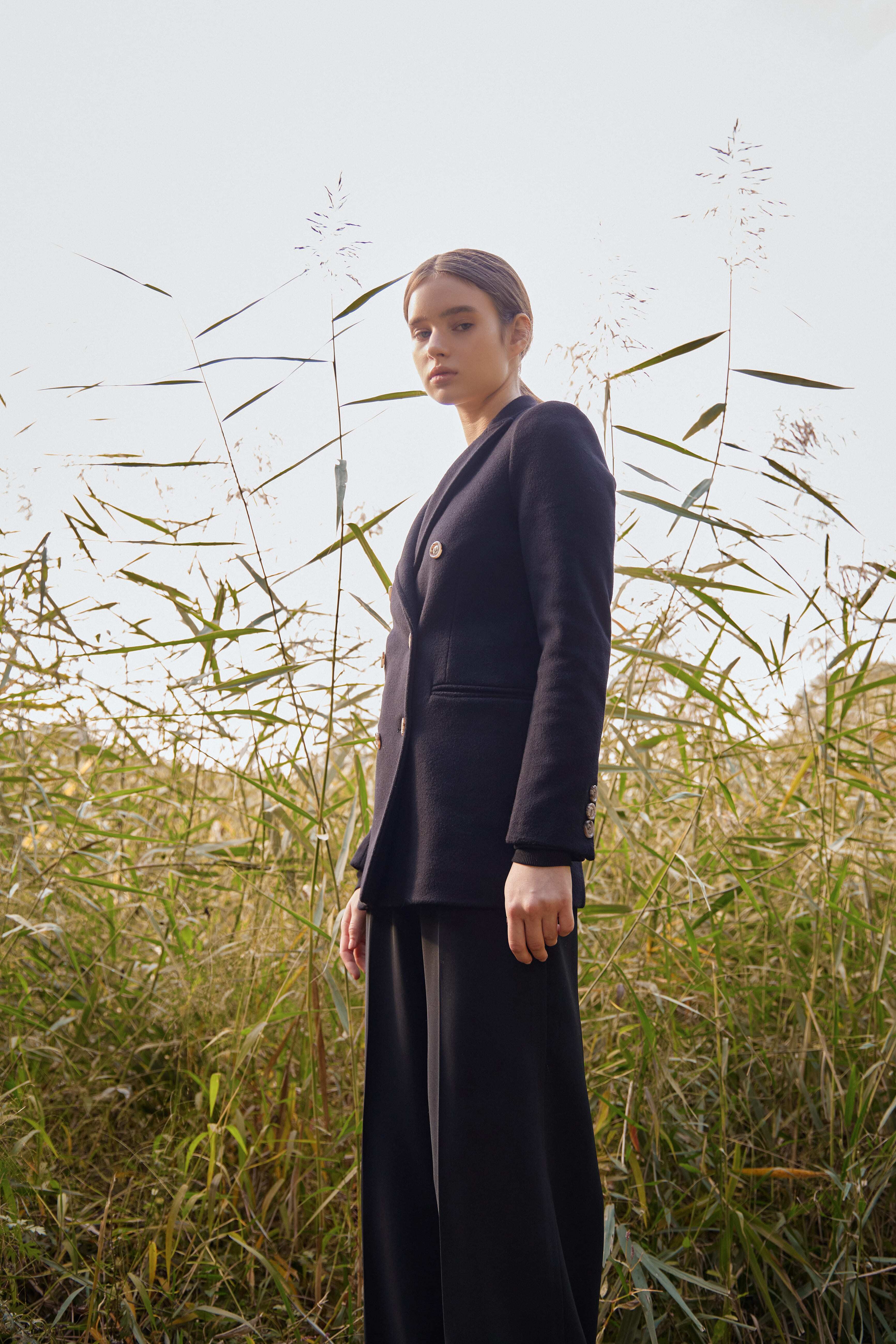 [크램38] AURORA DOUBLE BREAST JACKET NERO