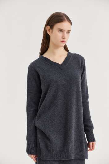 [크램38] LARENTU V NECK SWEATER GRIGIO