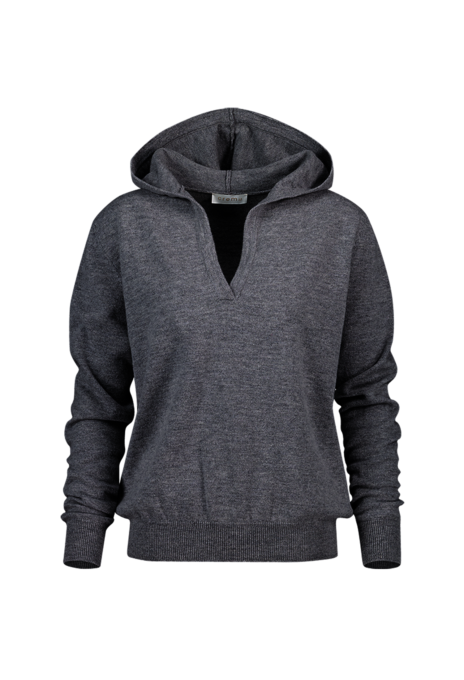 [크램38] MANNEI SMALL SWEATER WITH HOOD GRIGIO MELANGE