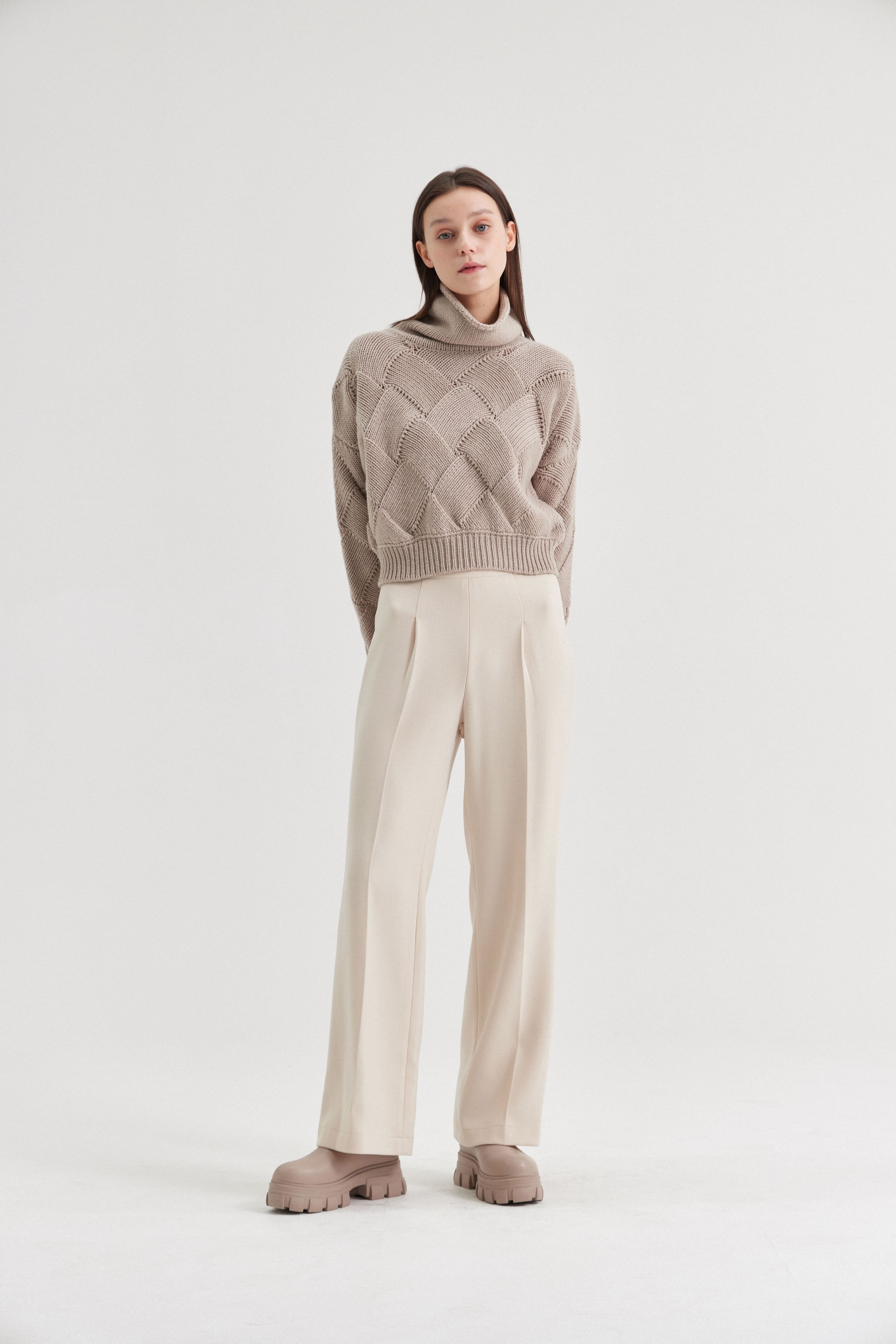 [크램38] LEONORA CROCHET TURTLENECK SWEATER CACHA