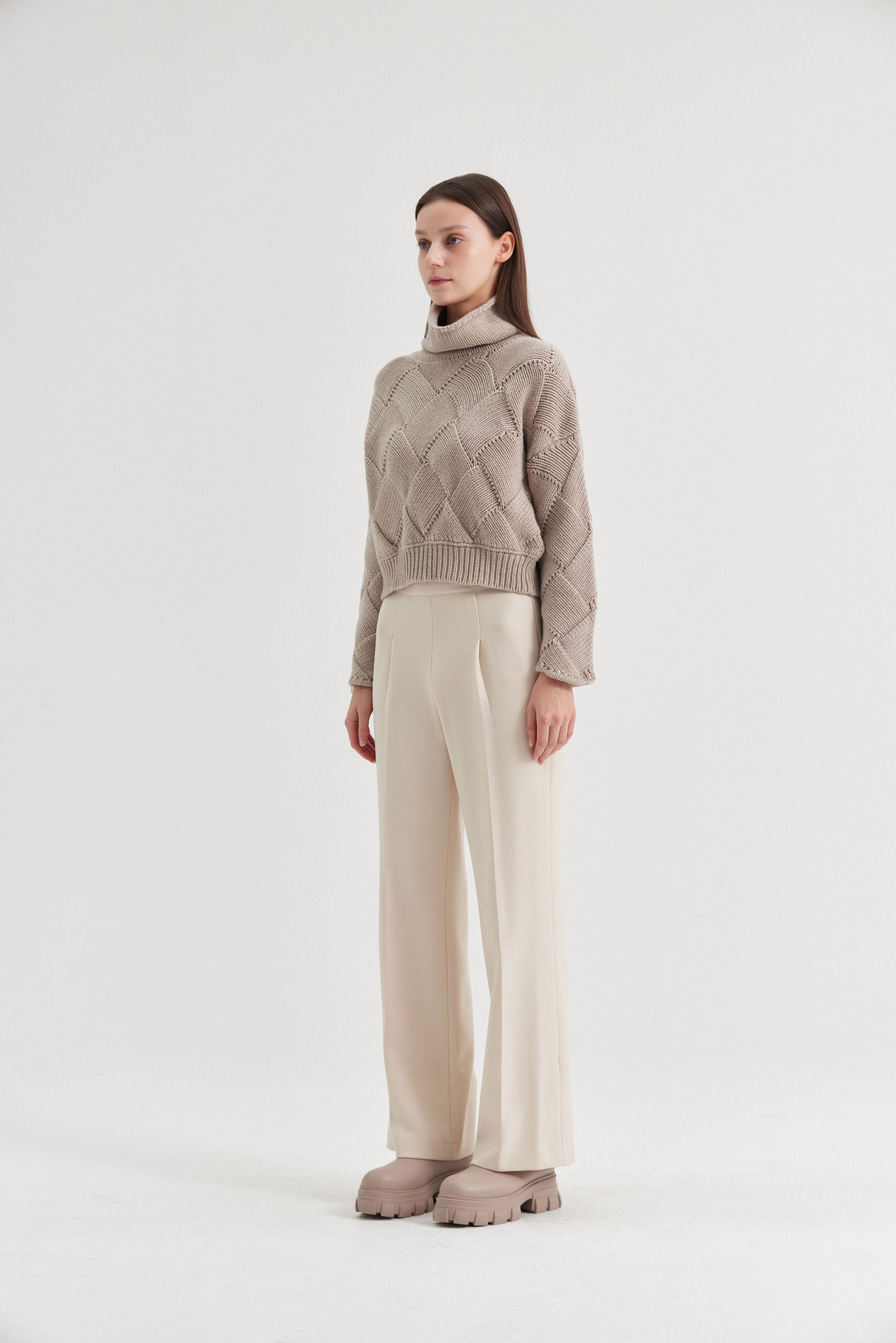 [크램38] LEONORA CROCHET TURTLENECK SWEATER CACHA