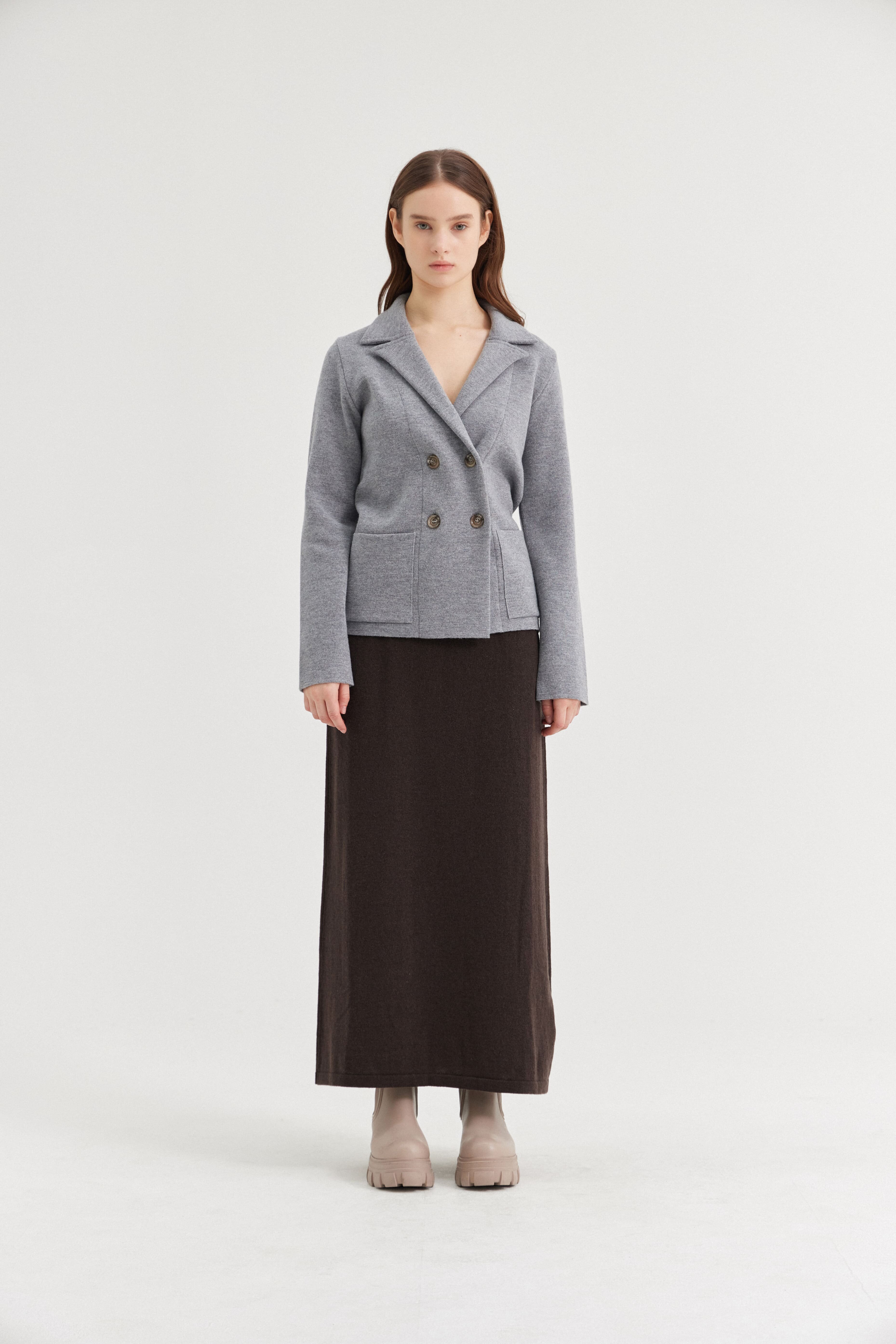 [크램38] ILEANA KNITTED SKIRT FANGO