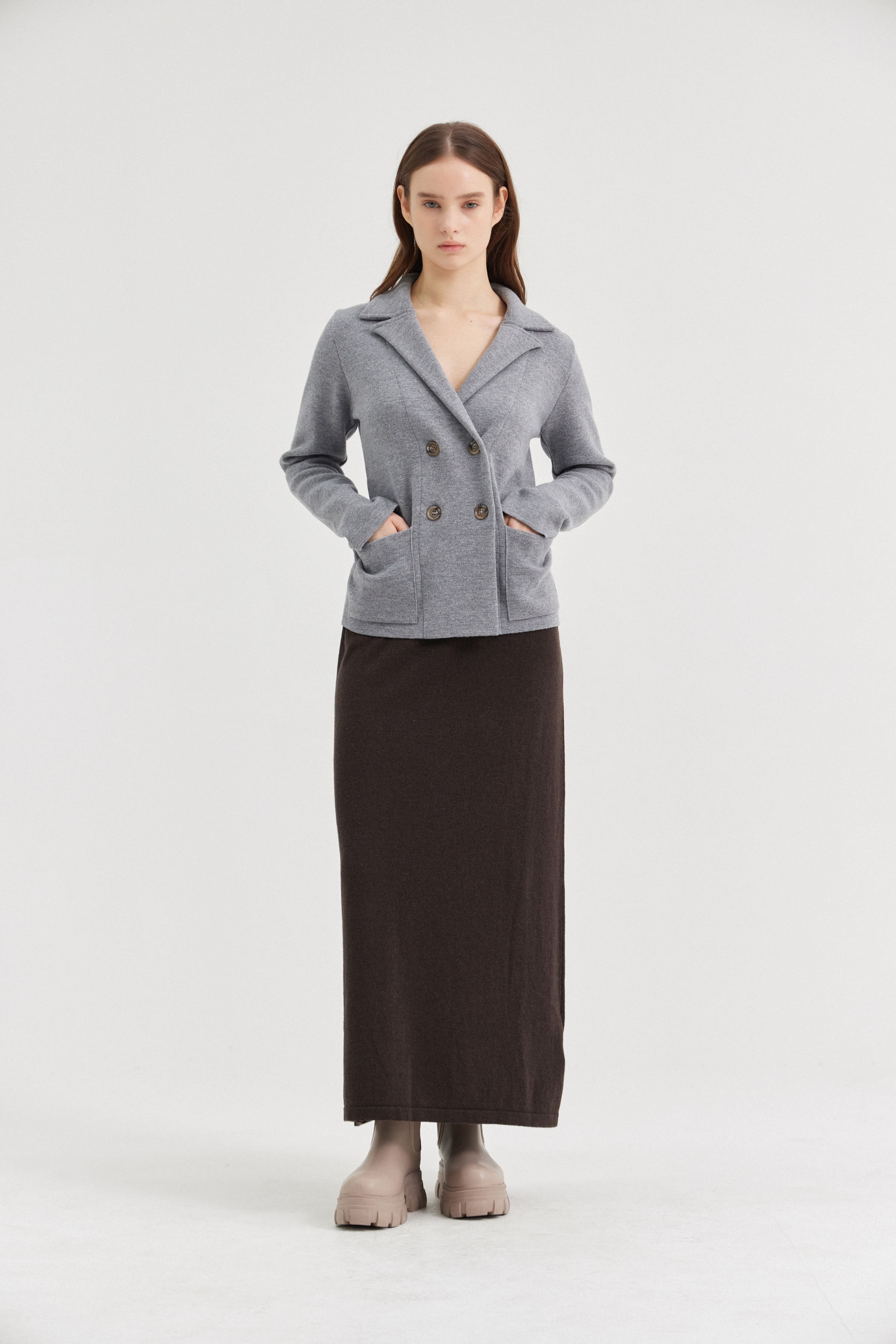 [크램38] ILEANA KNITTED SKIRT FANGO