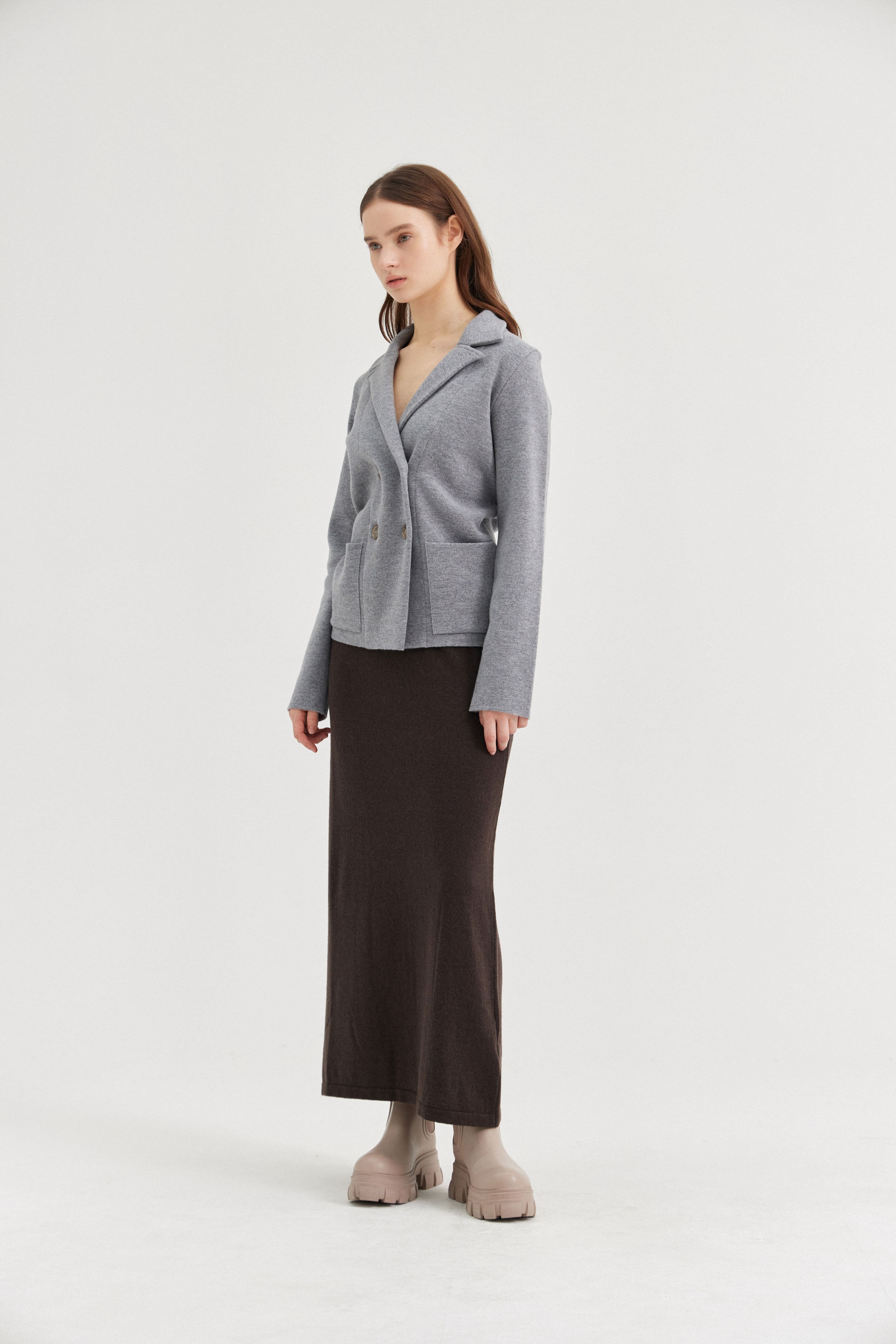 [크램38] ILEANA KNITTED SKIRT FANGO