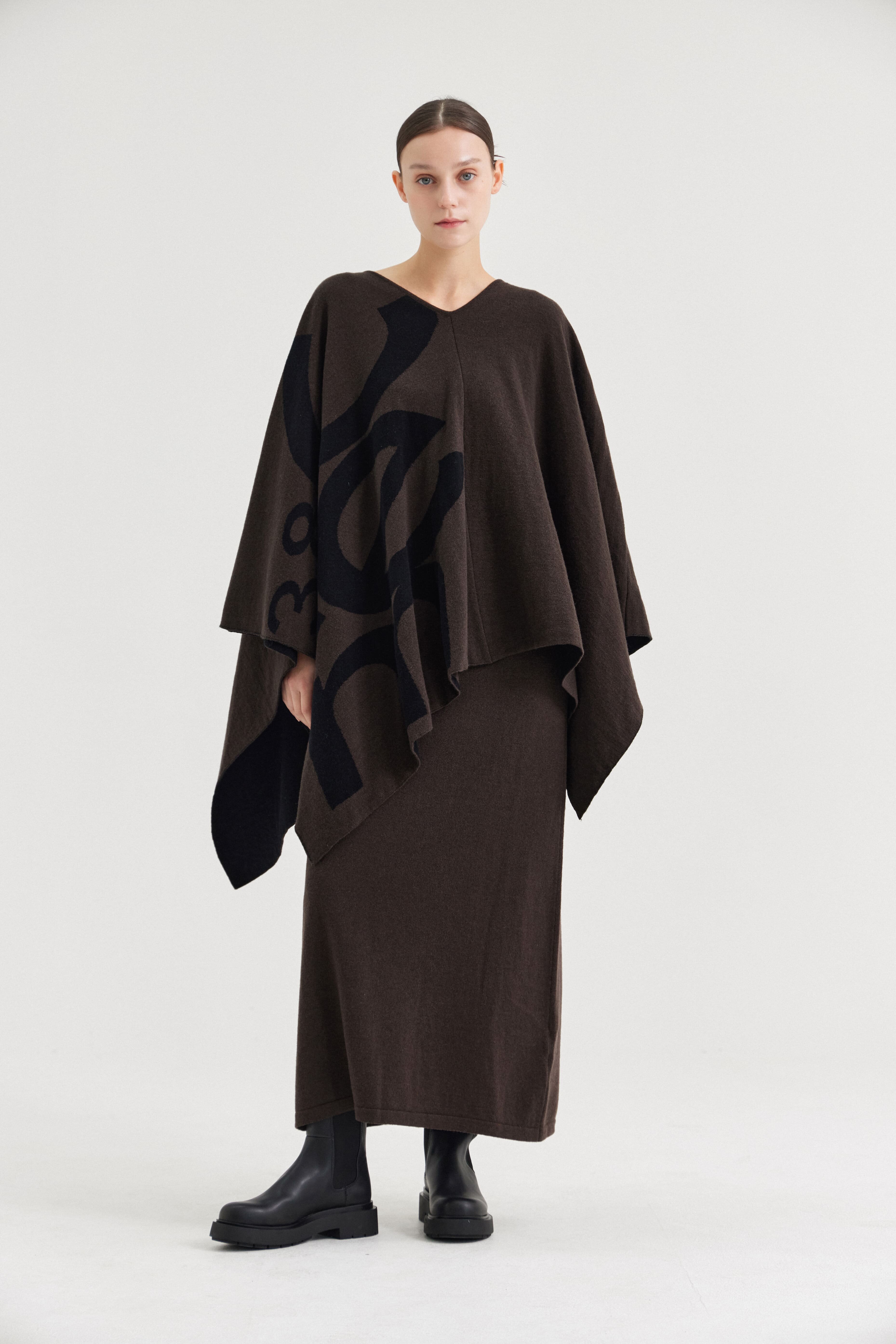[크램38] ILEANA KNITTED SKIRT FANGO