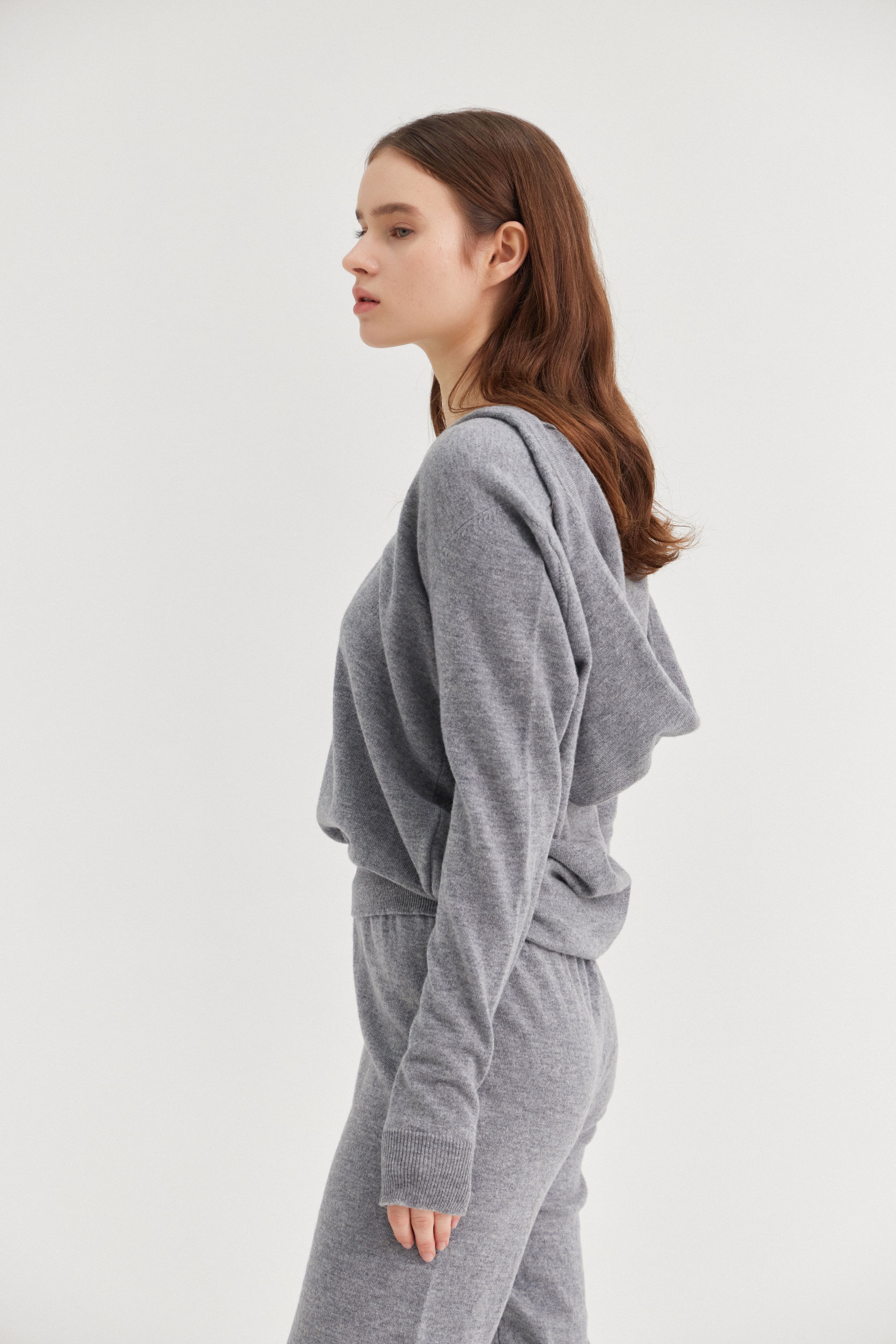 [크램38] ANZELU JOGGING RELAXED TROUSERS GRIGIO CHIARO MELANGE