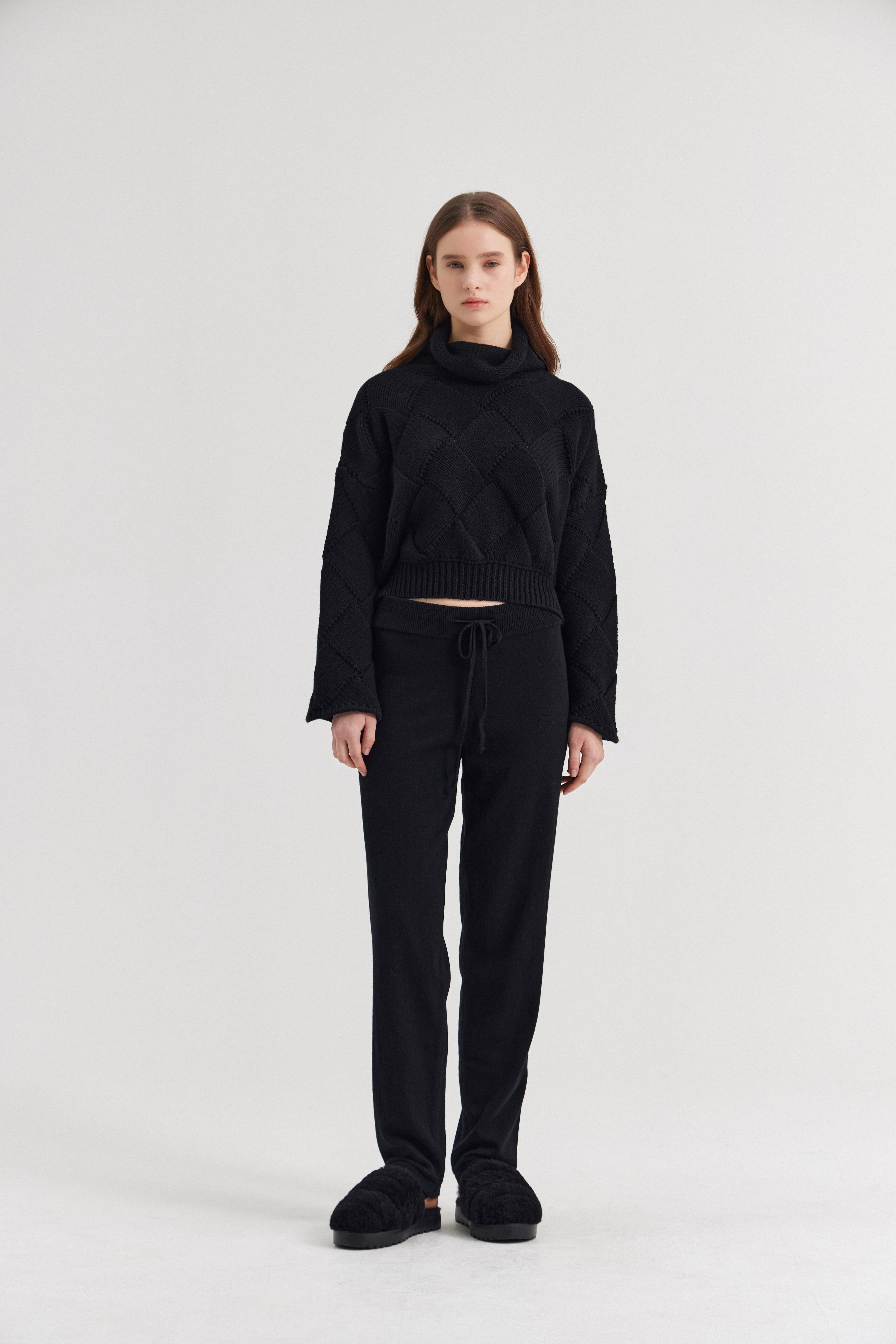 [크램38] ERCOLE JOGGING TROUSERS WITH COULISSE NERO