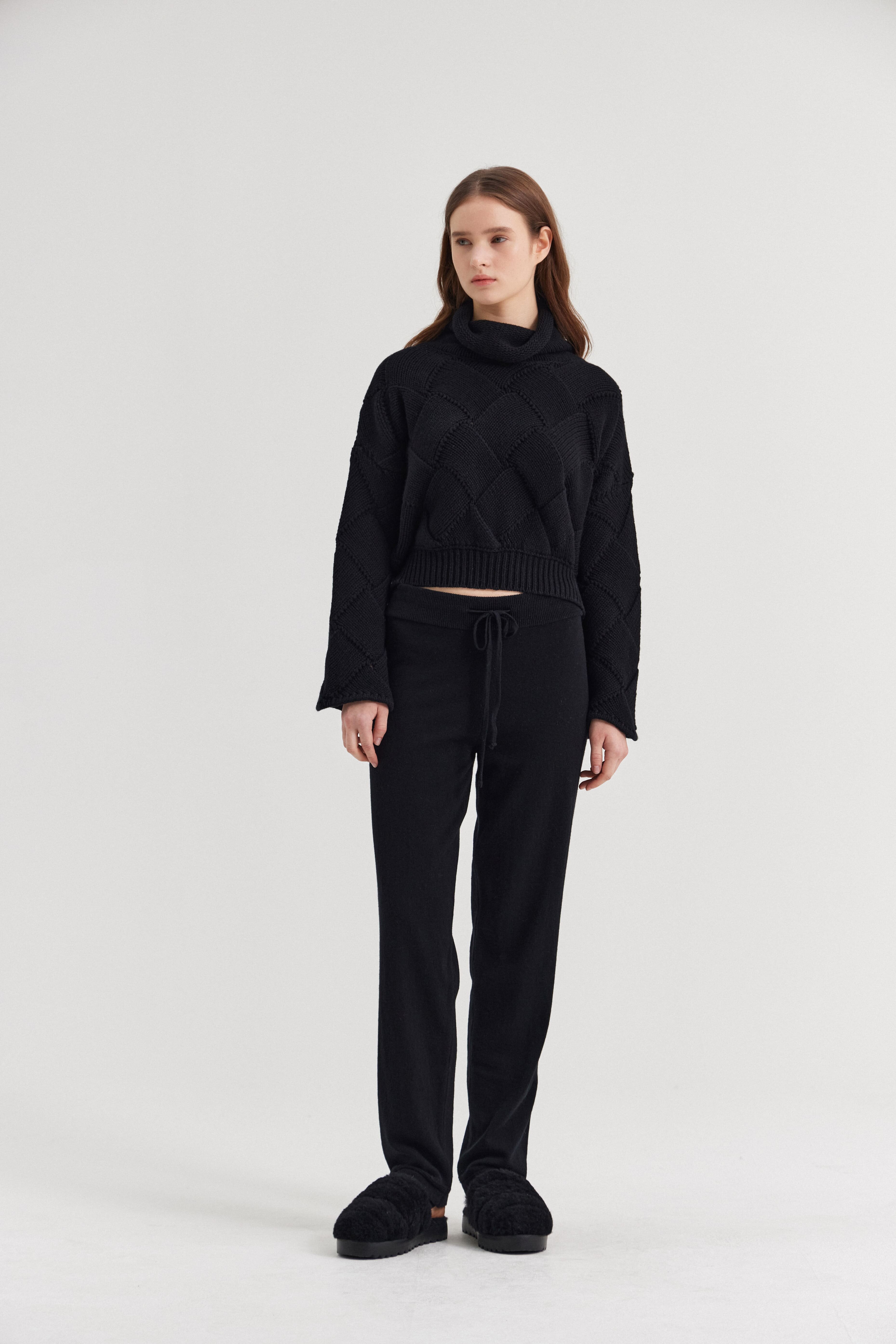 [크램38] ERCOLE JOGGING TROUSERS WITH COULISSE NERO