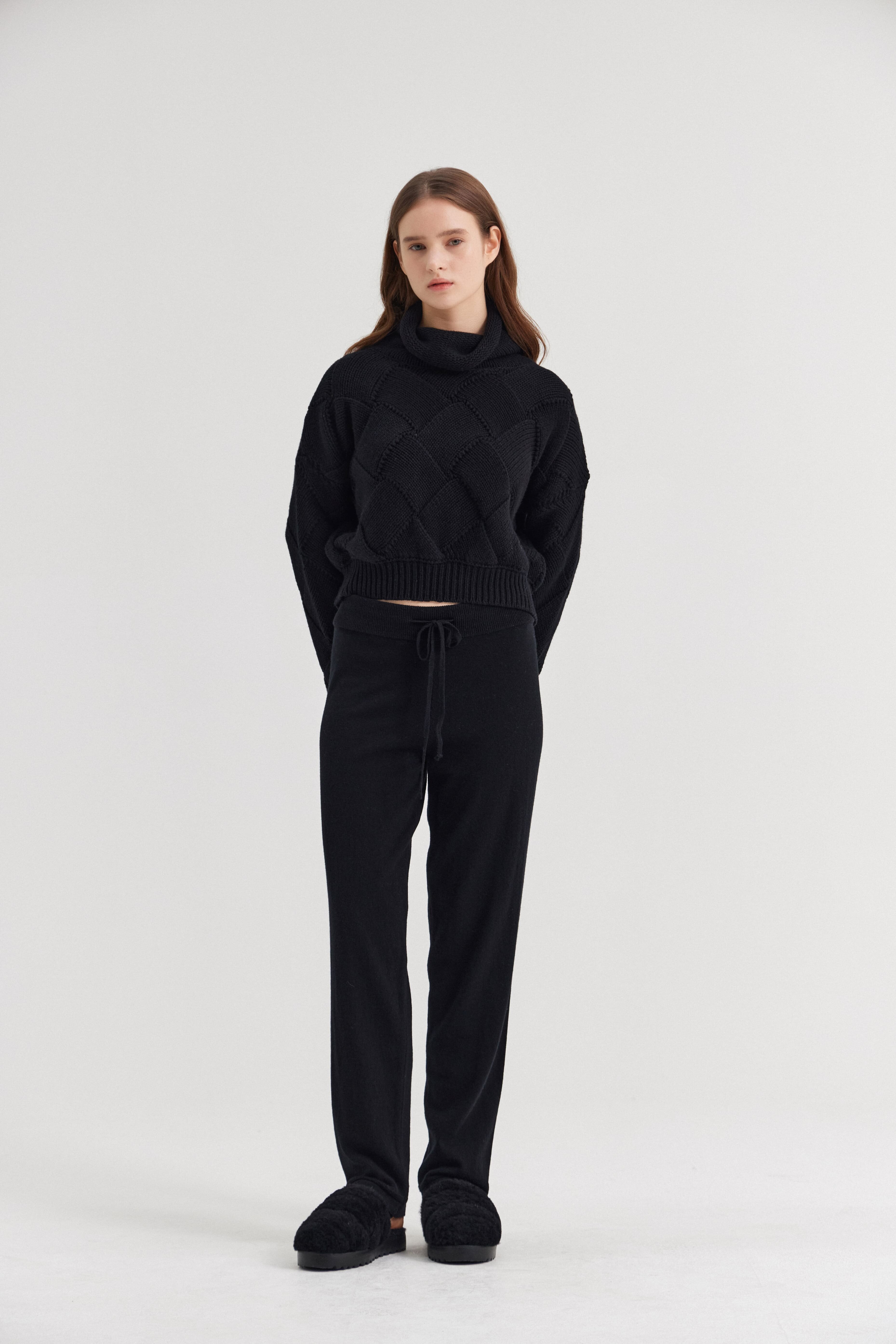 [크램38] ERCOLE JOGGING TROUSERS WITH COULISSE NERO