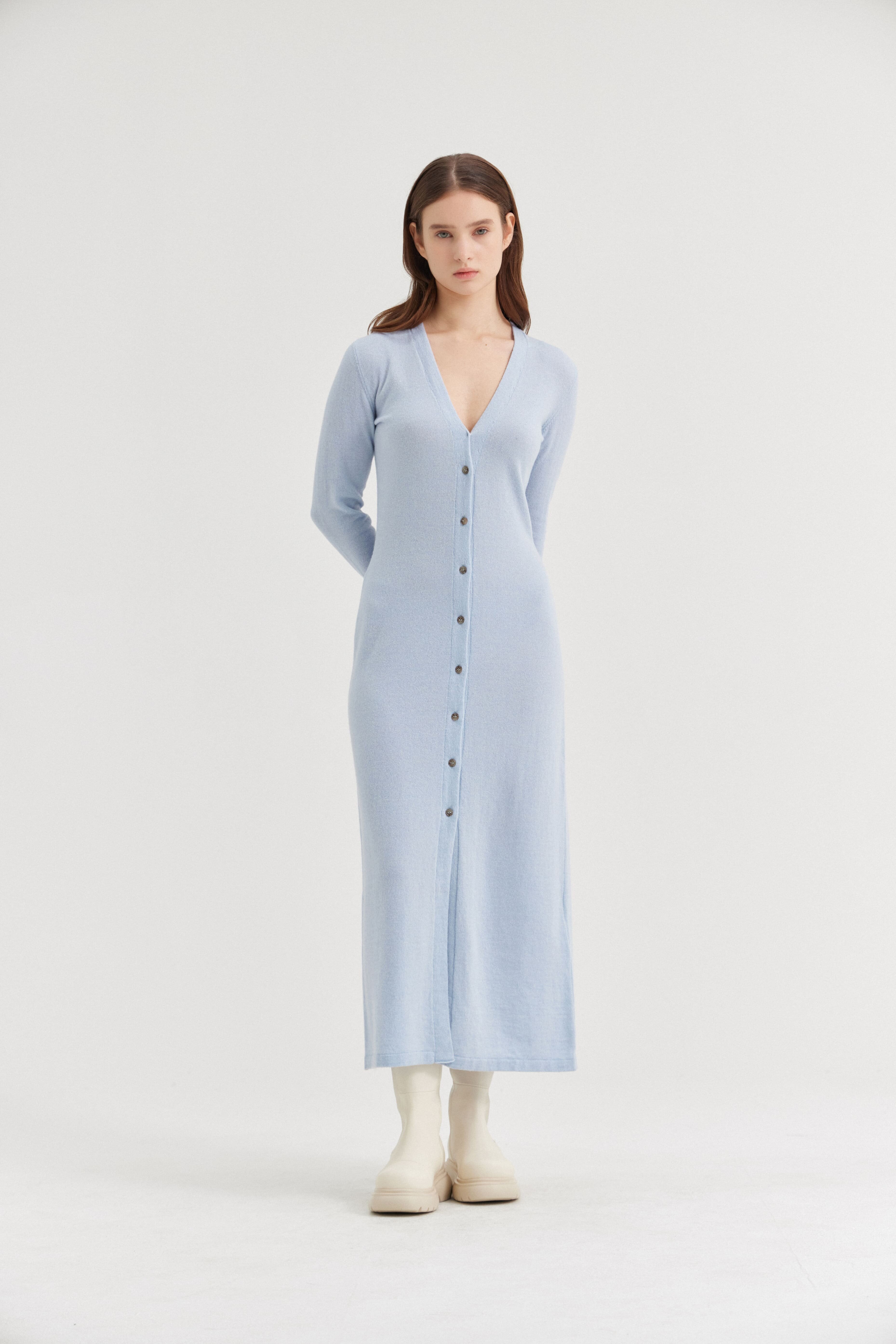 [크램38] NICOLLIA DRESSING COAT WITHOUT REVERSE AZZURO NUVOLA