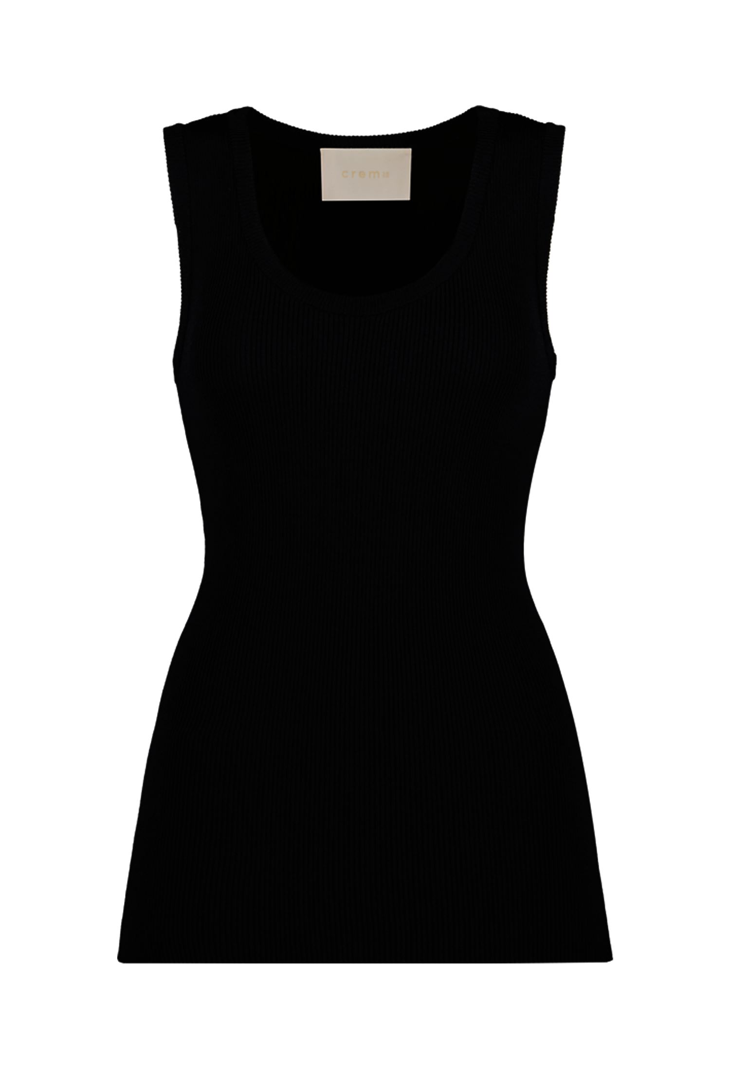 [크램38] BELLA KNITTED RIBBED TOP BLACK