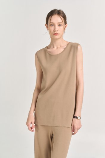 [크램38] EMMA SLEEVELESS TOP NOCCIOLA