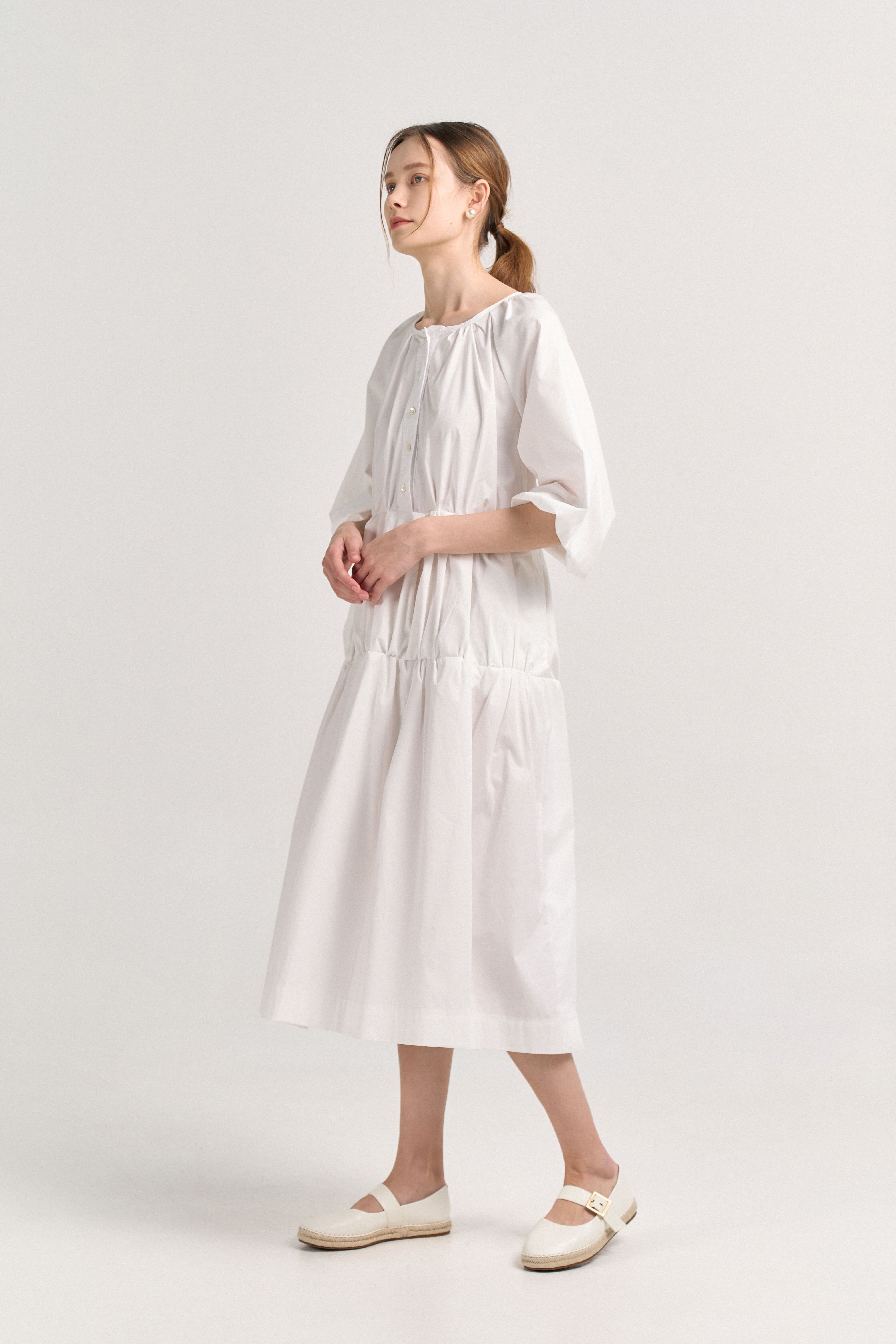 [크램38] ASSUNTA KAFTAN DRESS WHITE