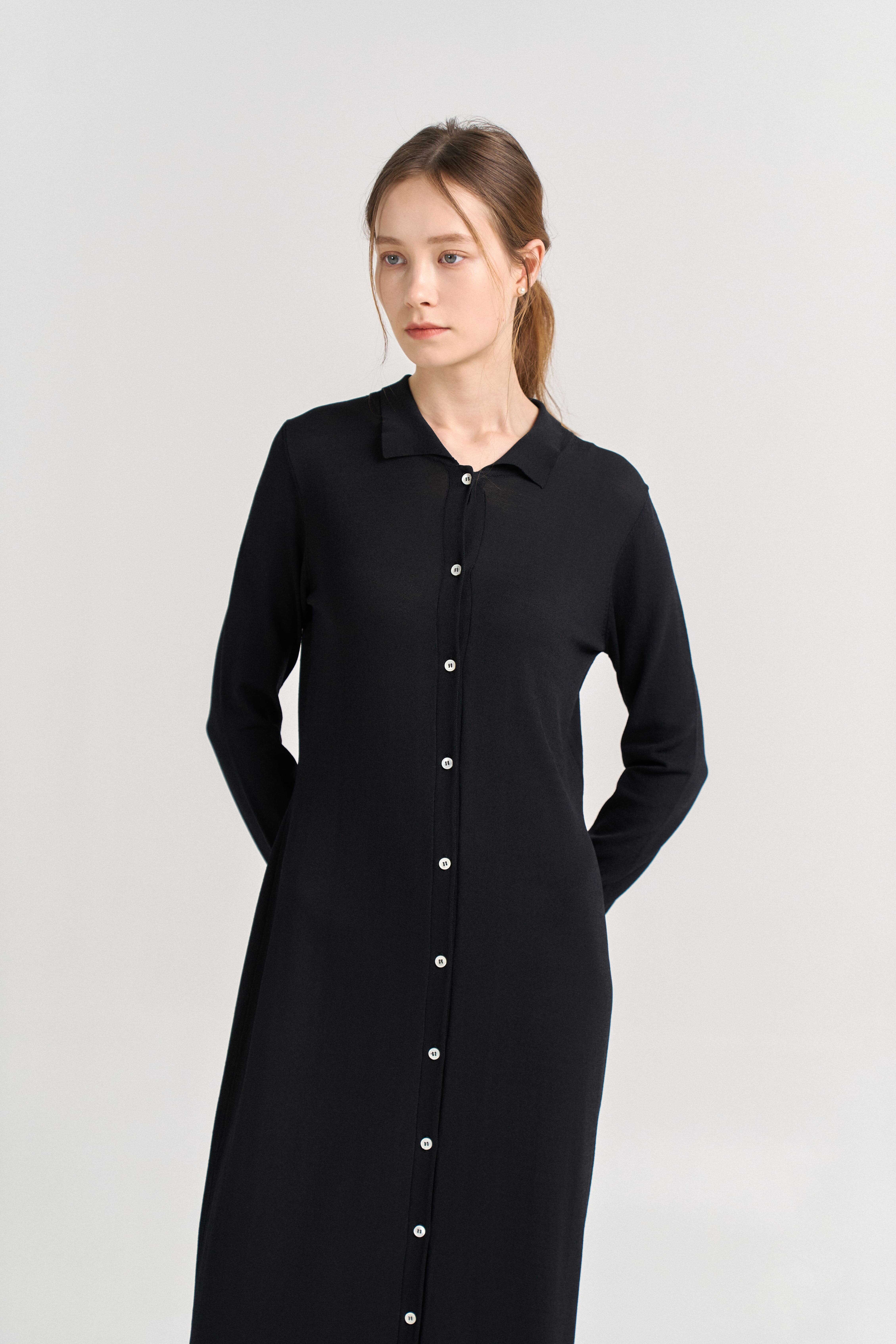 [크램38] REGINA KNITTED SHIRT DRESS