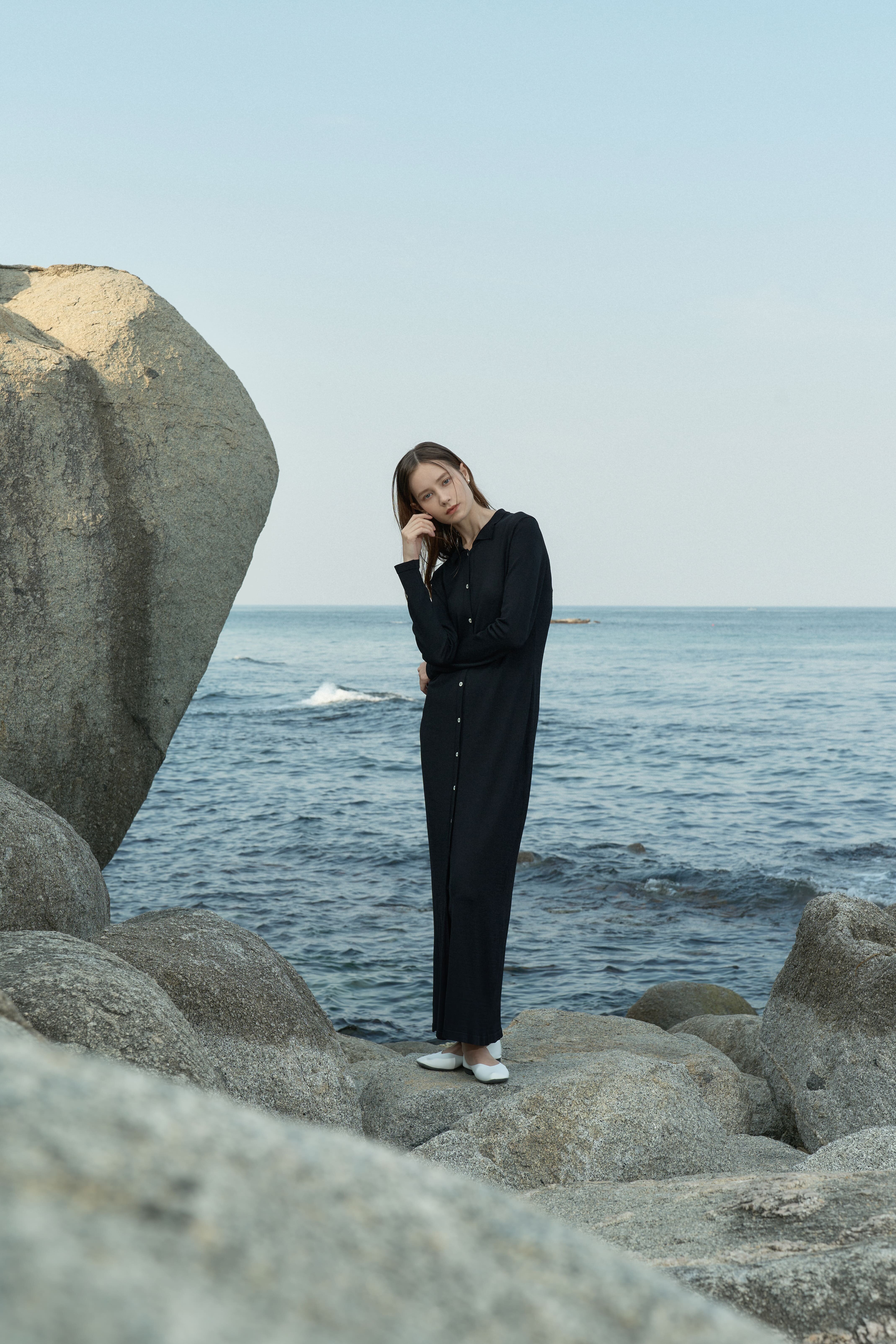 [크램38] REGINA KNITTED SHIRT DRESS