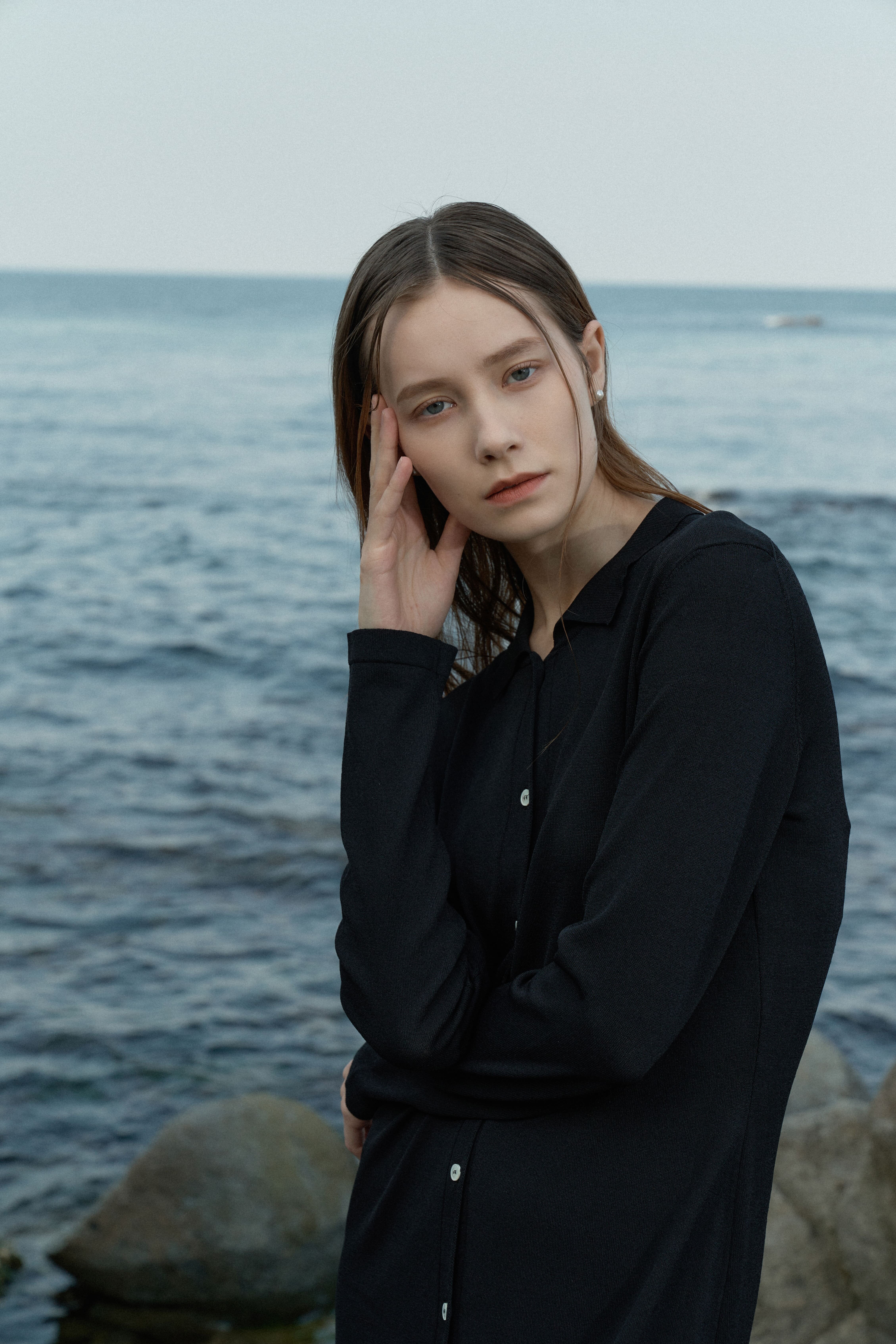 [크램38] REGINA KNITTED SHIRT DRESS