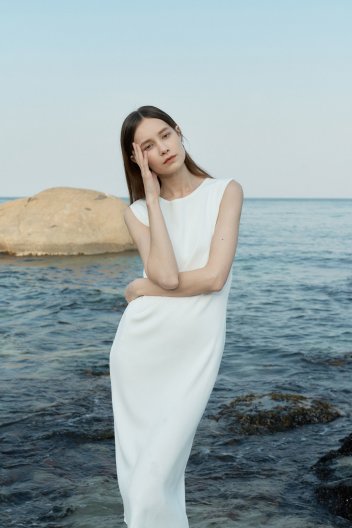 [크램38] AGNONA DRESS WHITE