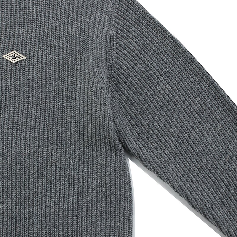 1754 CROWN OVERFIT HALF ZIP-UP SWEATER 차콜