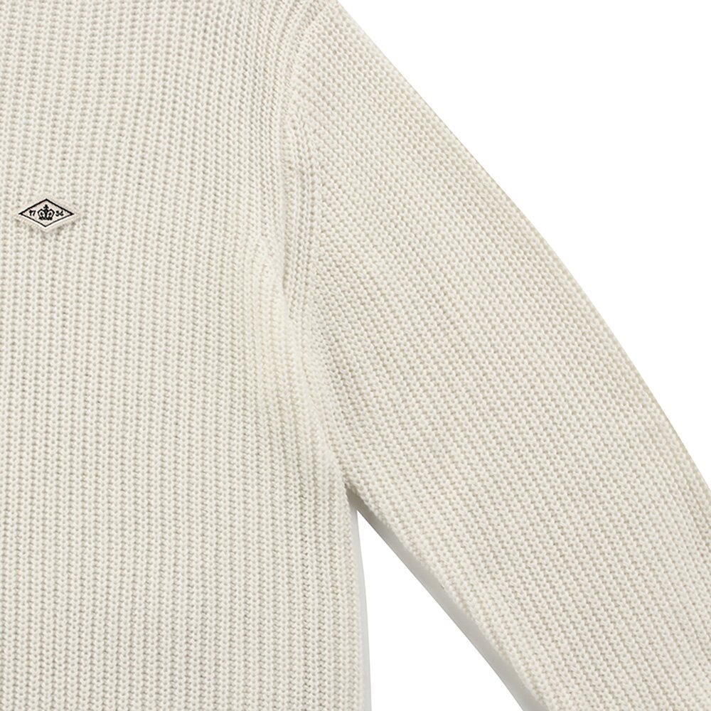 1754 CROWN OVERFIT HALF ZIP-UP SWEATER 크림