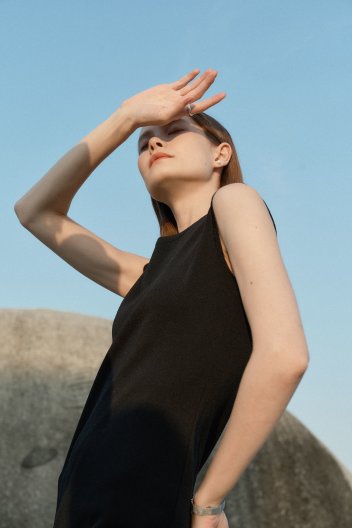 [크램38] AGNONA DRESS BLACK