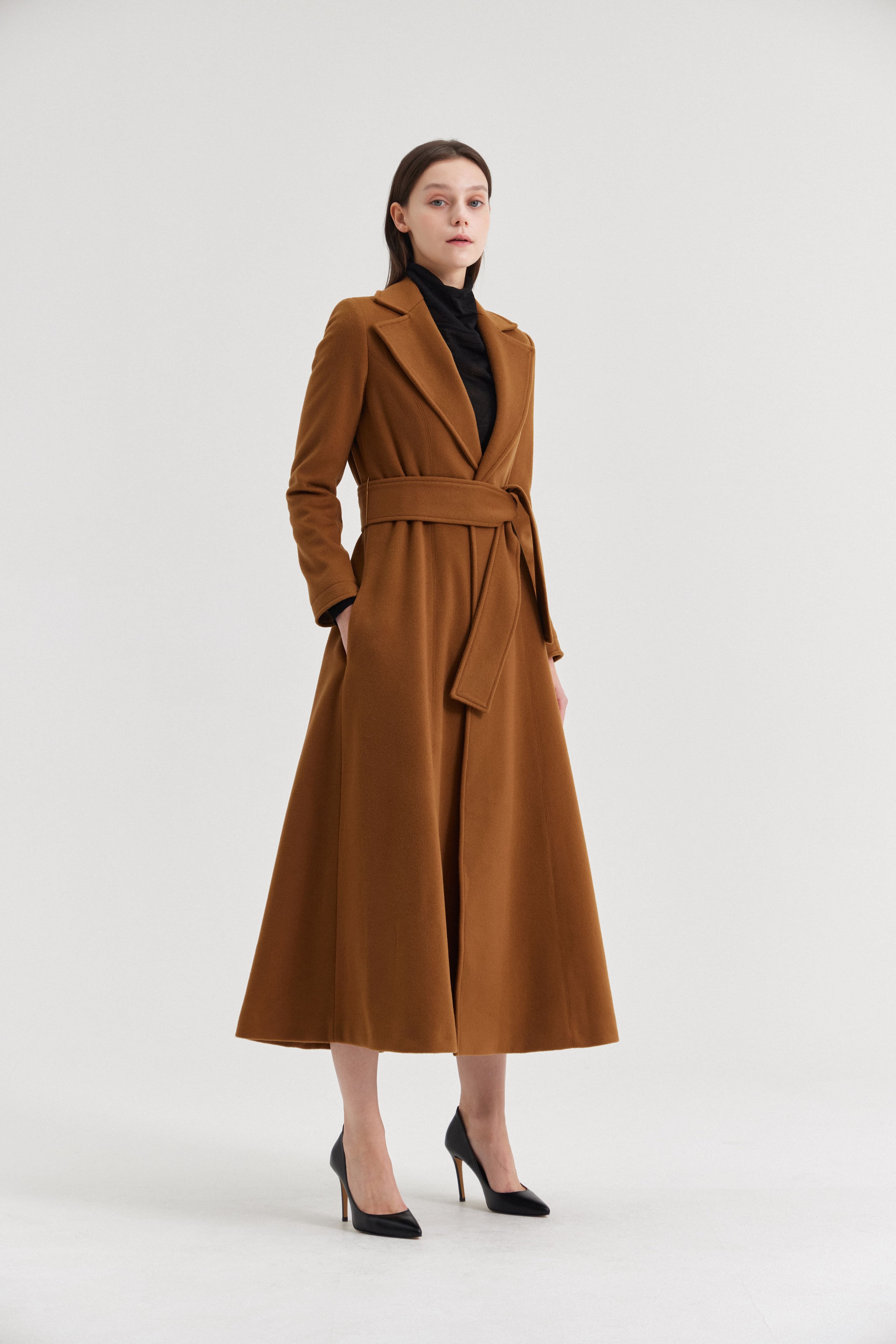 [크램38] ZULIA REDINGOTTE COAT WITH BELT CAMMELLO (SHORT)