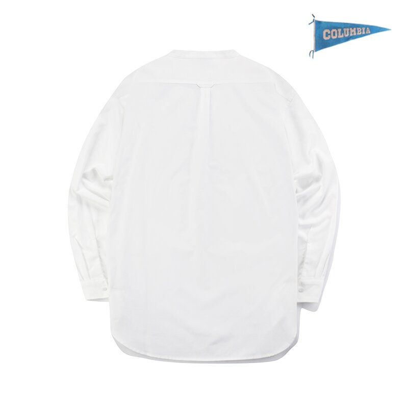 1754 CROWN OVERFIT OXFORD HENLY NECK SHIRTS 화이트