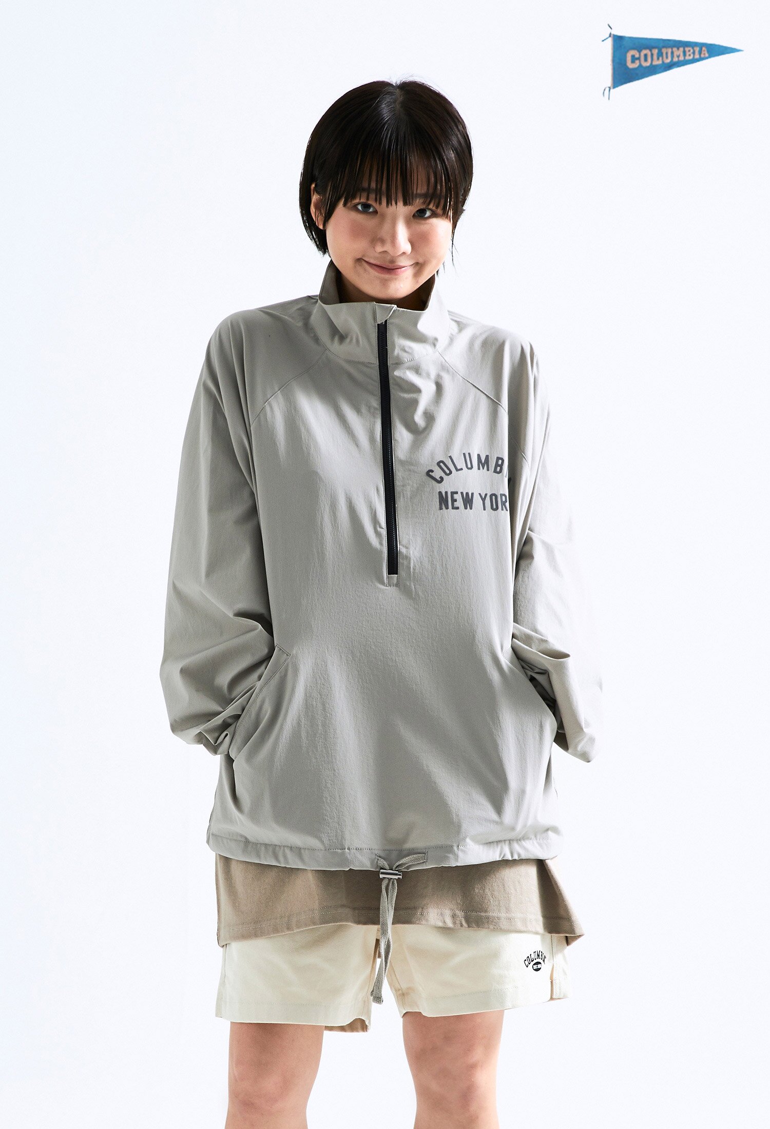 CU NY OVERFIT NYLON ANORAK JACKET 웜그레이