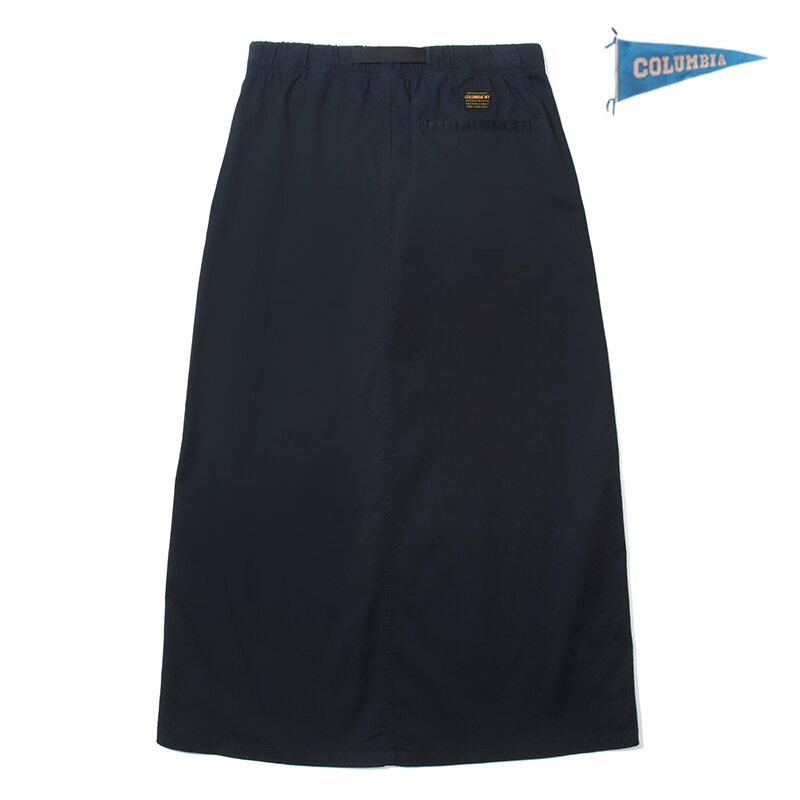 MIL-LABEL BELTED COTTON LONG SKIRT 크라운네이비