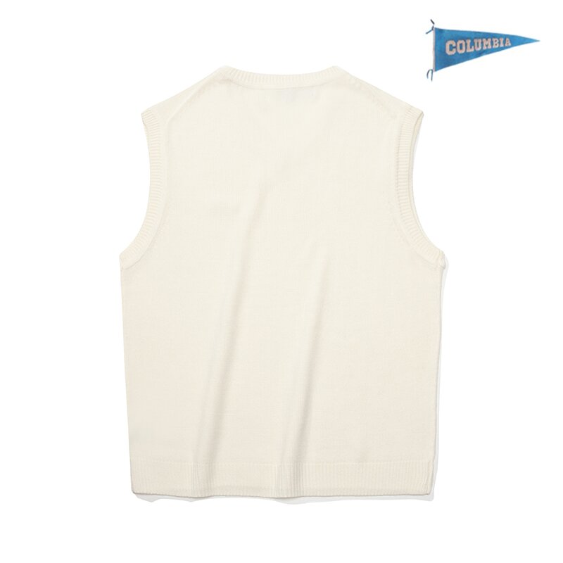 1754 CROWN V NECK VEST SWEATER 크림