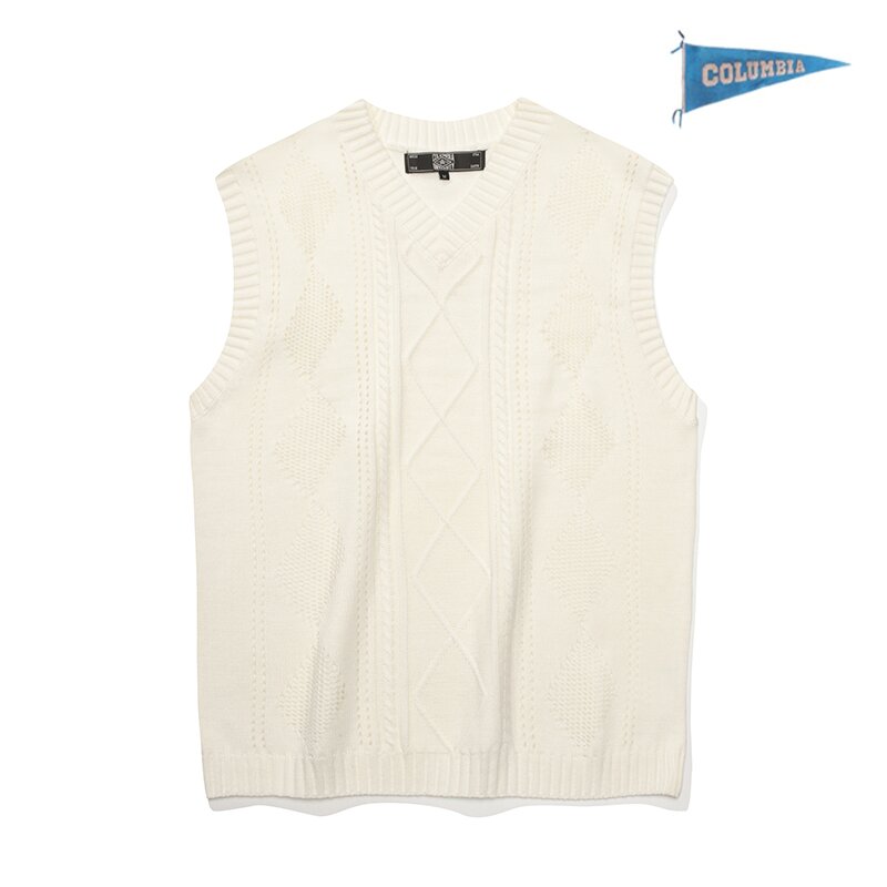 TWISTED V NECK VEST SWEATER 크림