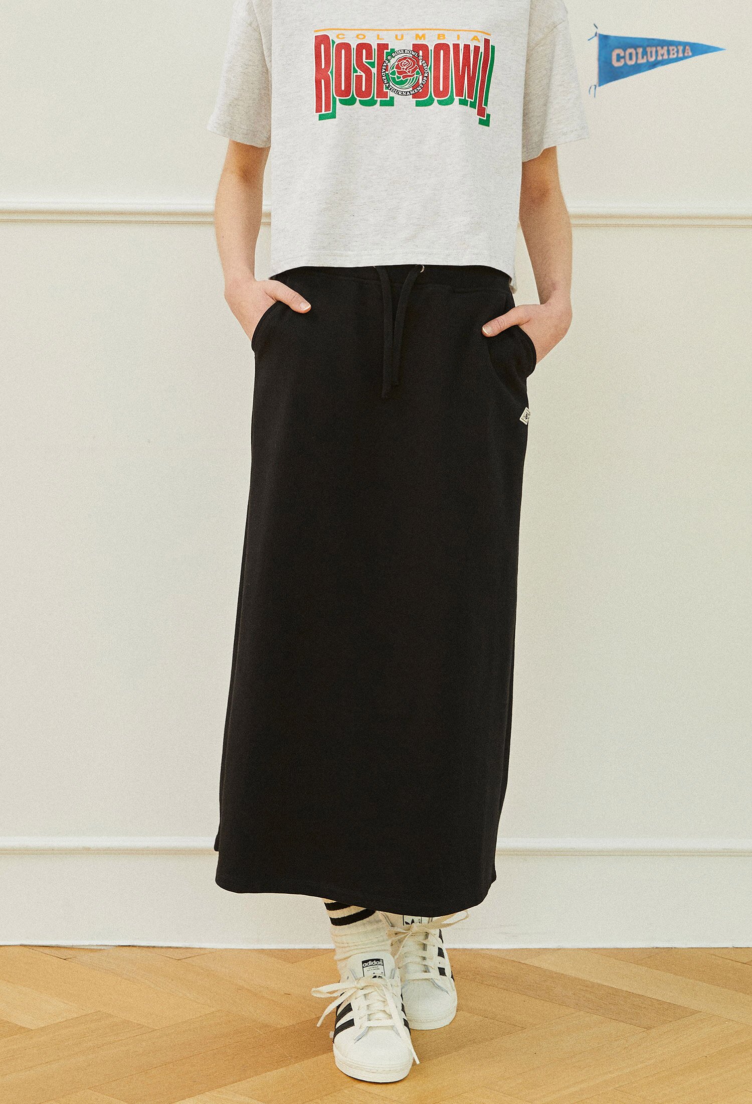 1754 CROWN TERRY LONG SKIRT 블랙