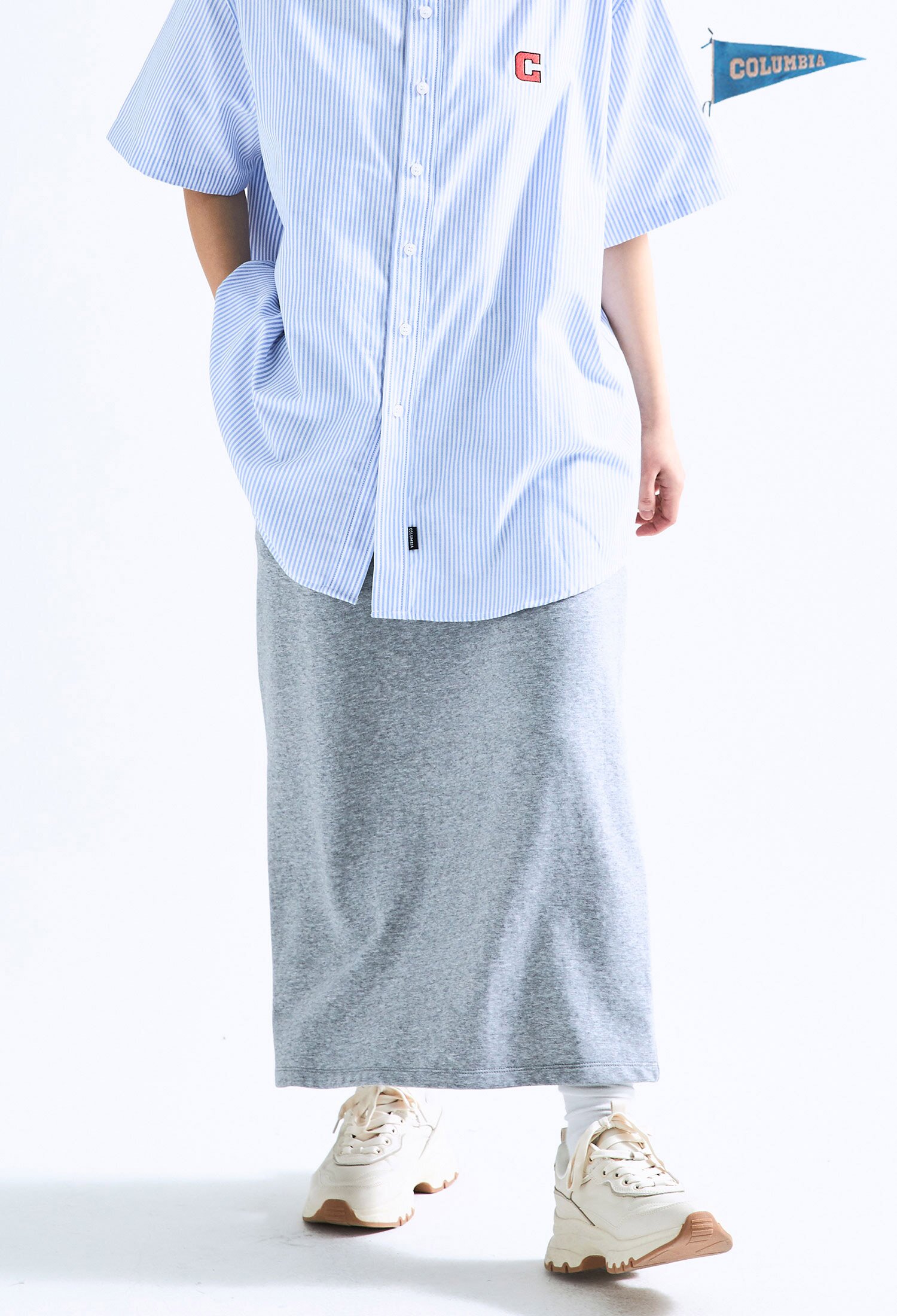 1754 CROWN TERRY LONG SKIRT M그레이
