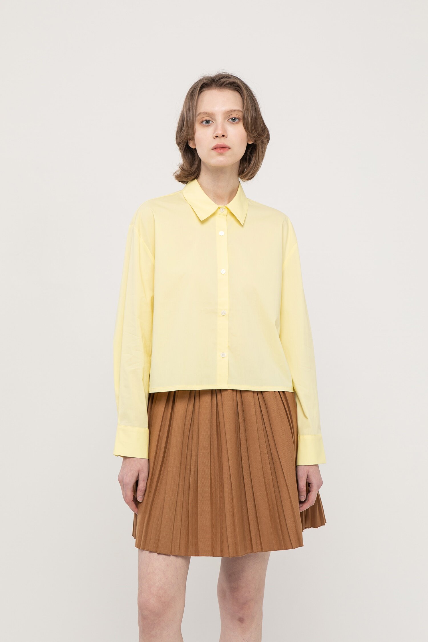 Basic crop shirt - Yellow