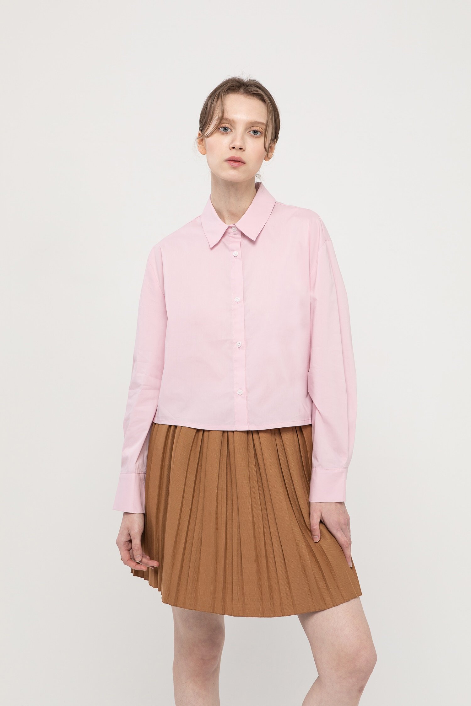 Basic crop shirt - Pink