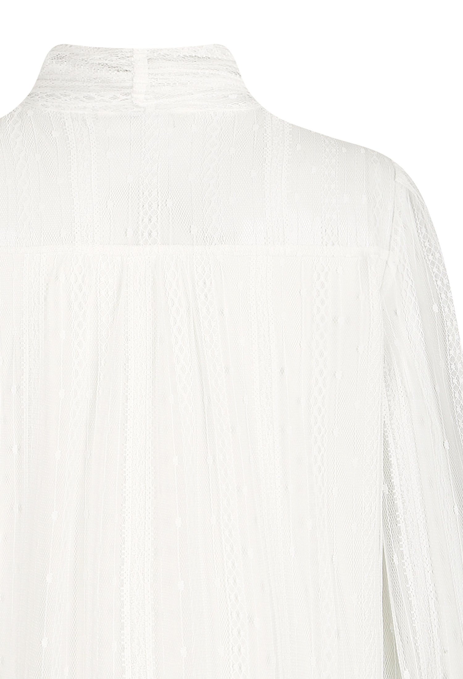 타이넥 메시 레이스 블라우스 (WHITE)