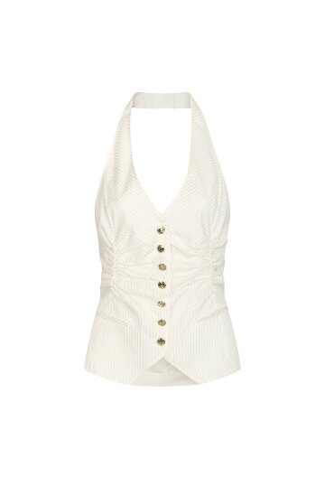 메탈사 스트라이프 홀터넥 베스트 