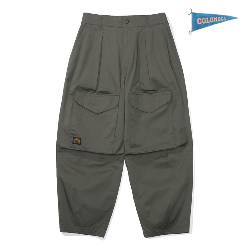 MIL-LABEL POCKET WIDE FIT BALLOON PANTS 카키