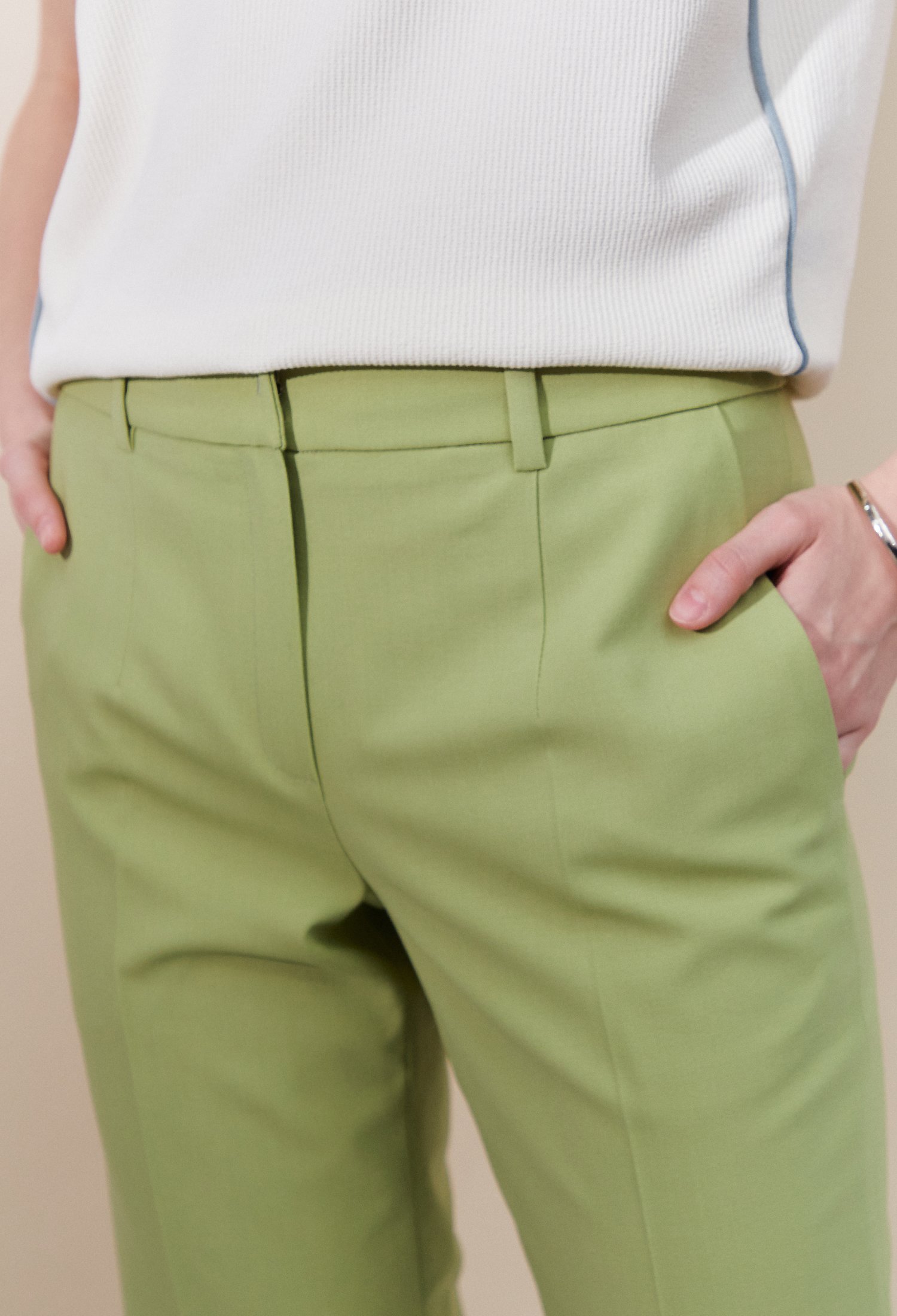 세미 부츠컷 셋업 슬랙스 (LIGHT/GREEN)