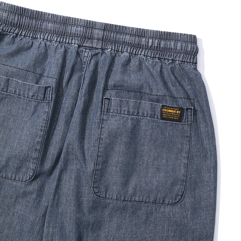 MIL-LABEL PINTUCK DENIM PANTS 블랙데님