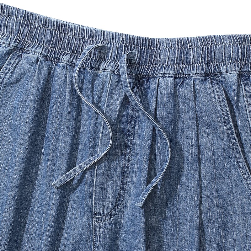 MIL-LABEL PINTUCK DENIM PANTS 미드나잇데님